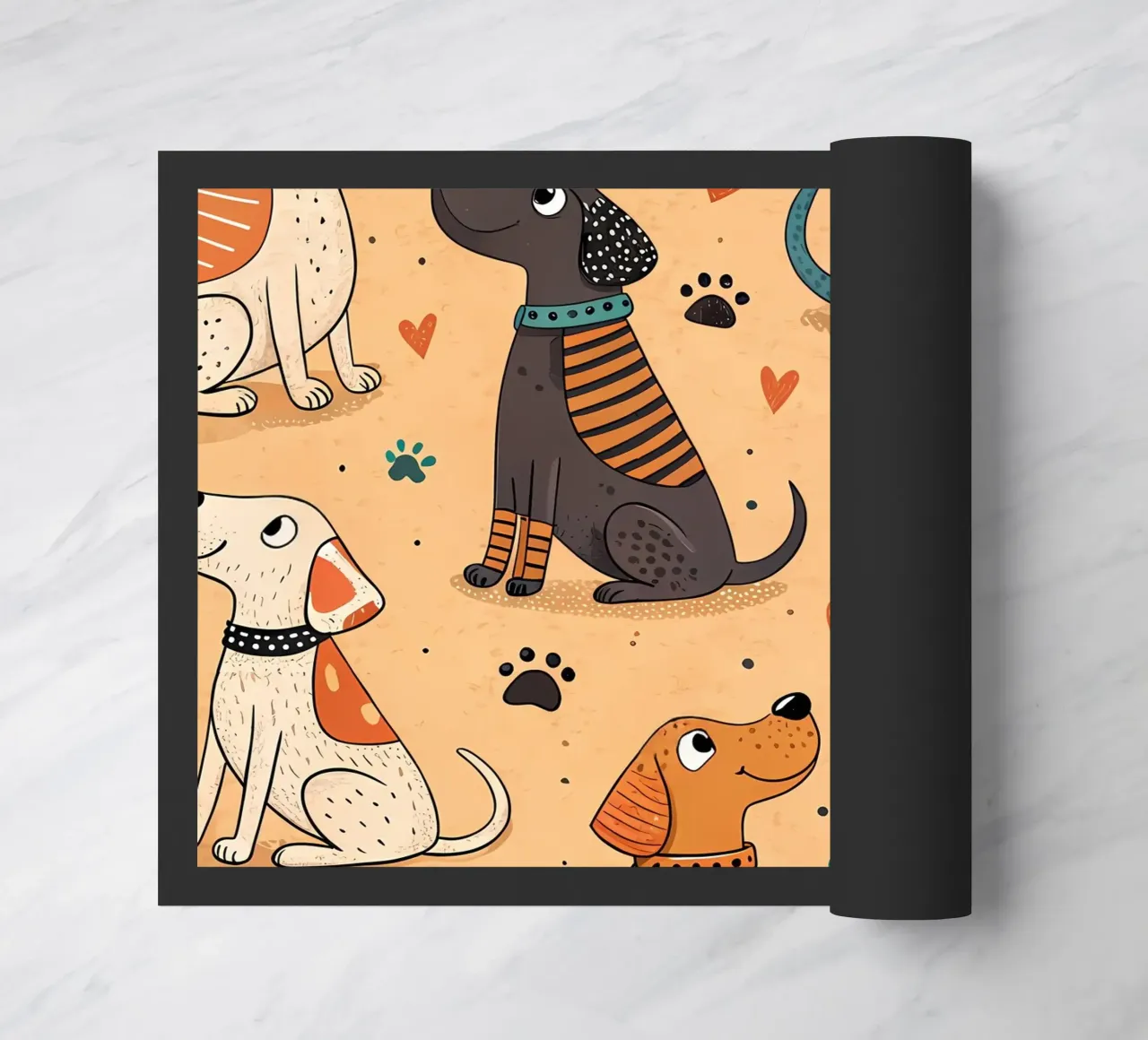 Dog Doodle Pattern doormat by Happy Littles