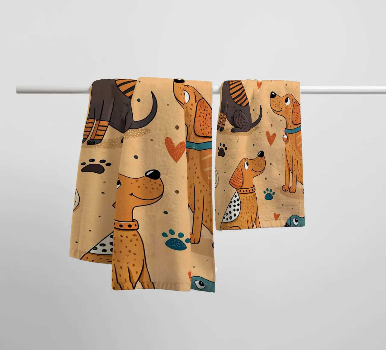 Modello di scarabocchio per cani asciugamano da bagno da Happy Littles