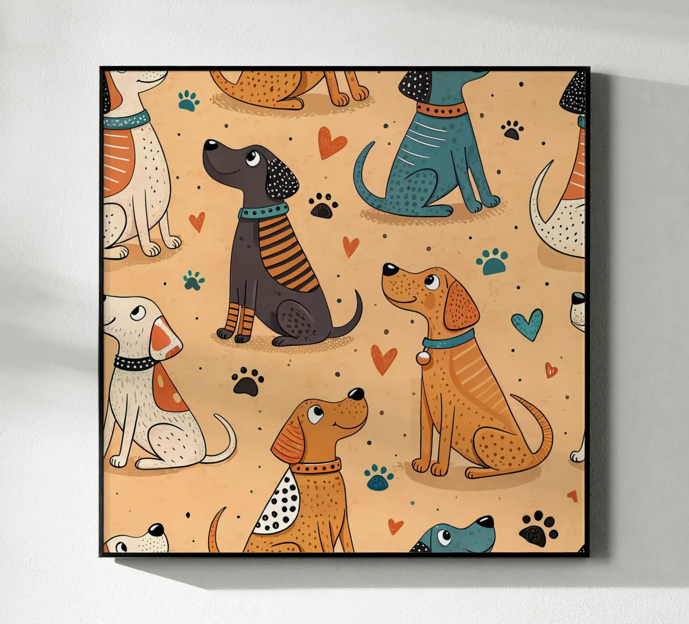 Dog Doodle Pattern Acryl-Glas von Happy Littles