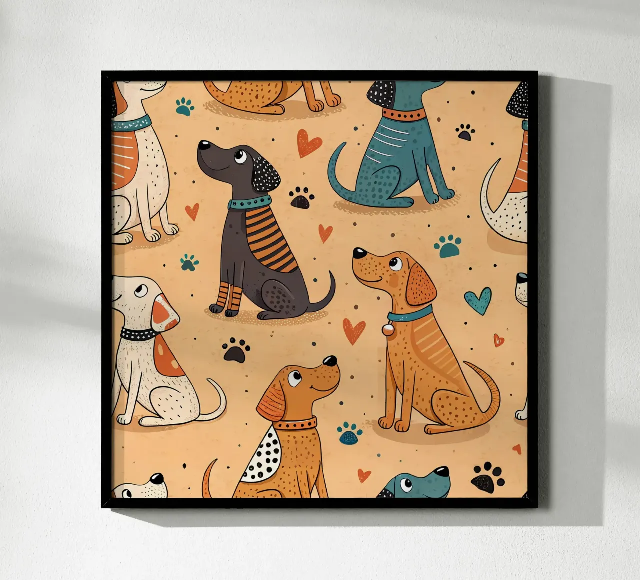 Dog Doodle Pattern poster da Happy Littles