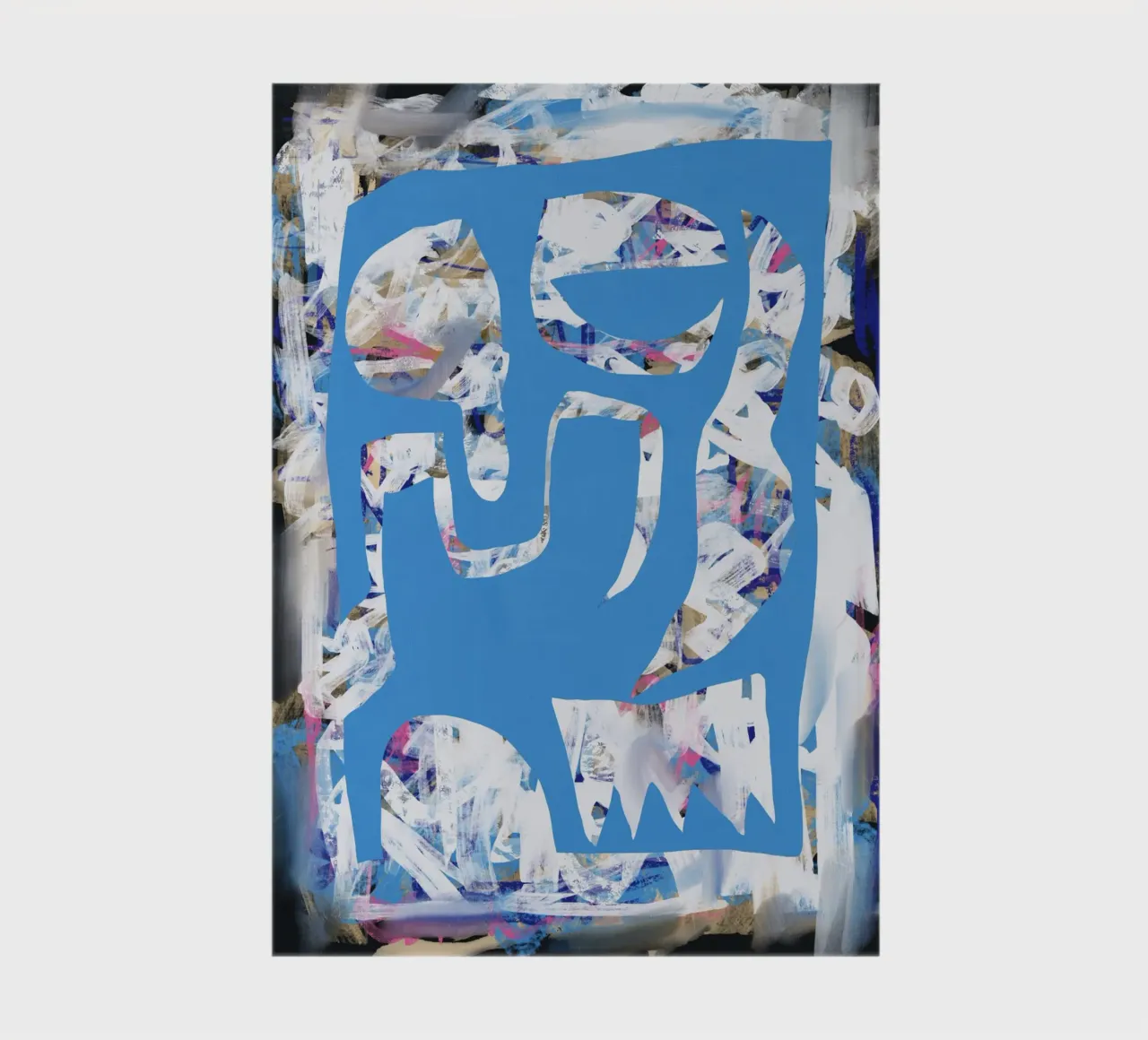 Chaos white large abstract 02 notebook by Little Dean