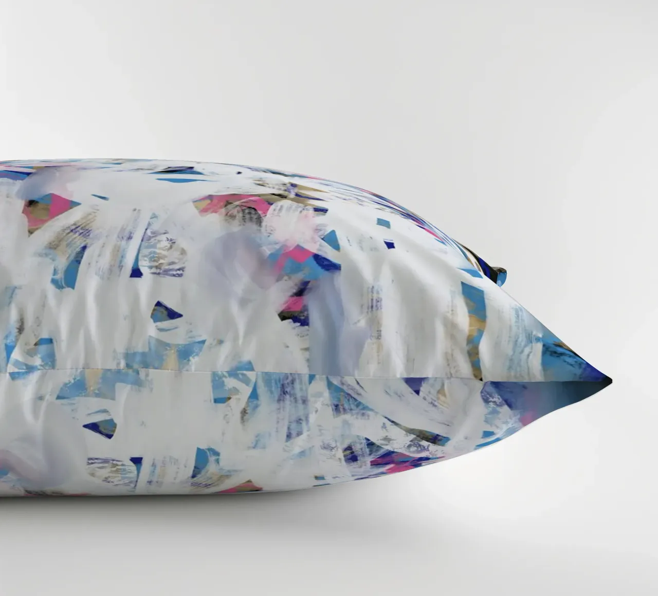 Chaos white large abstract decorative cushion by Little Dean
