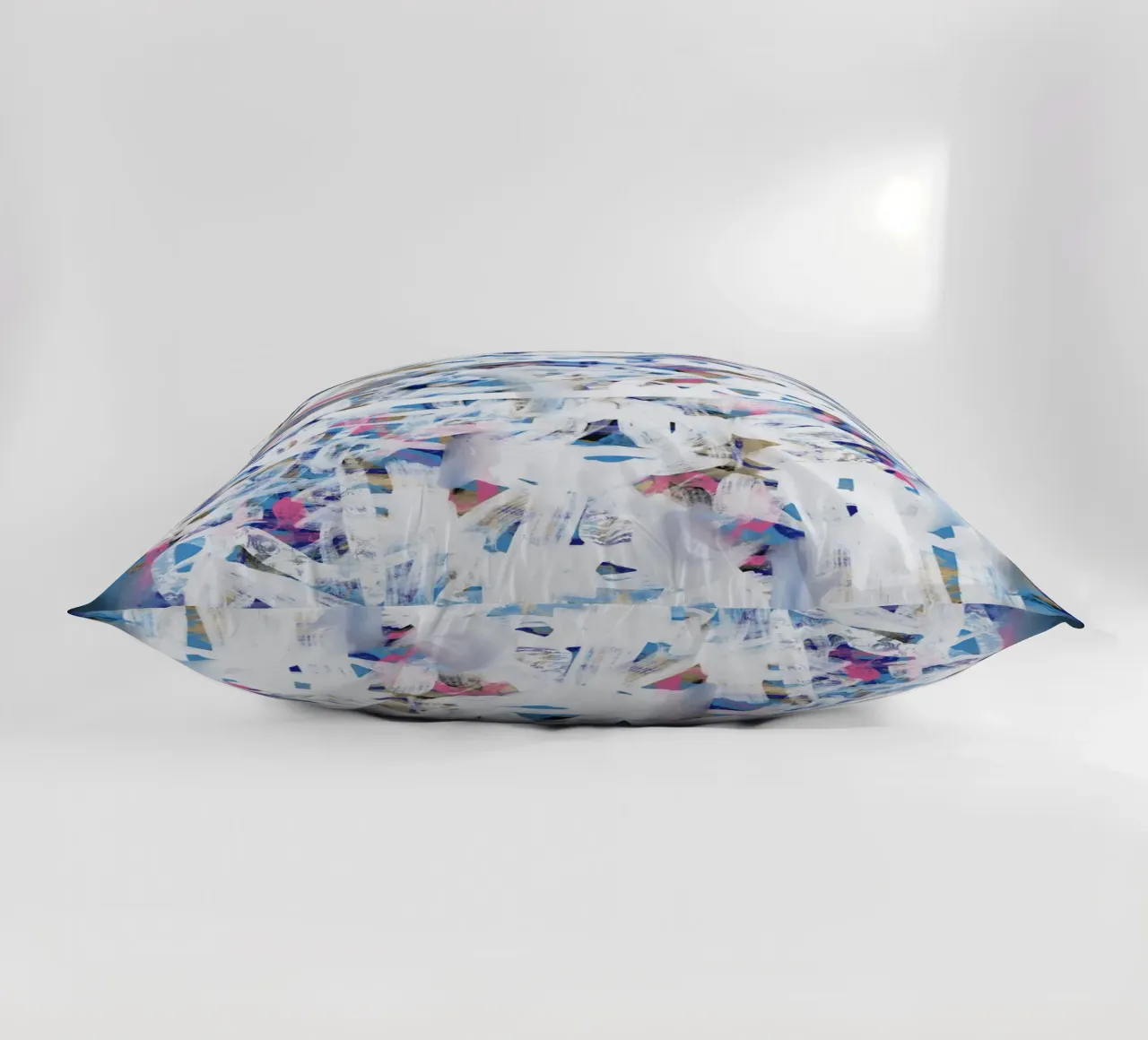 Chaos white large abstract decorative cushion by Little Dean