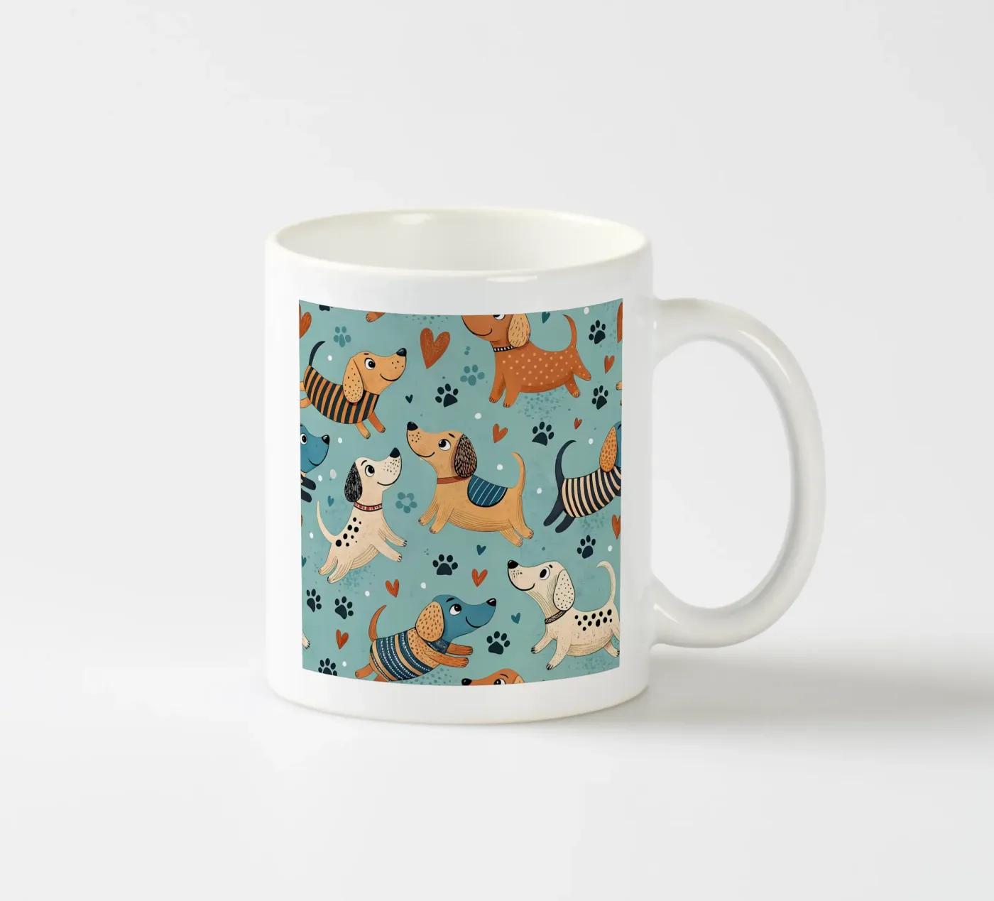 Dog Doodle Pattern ceramic mug by Happy Littles