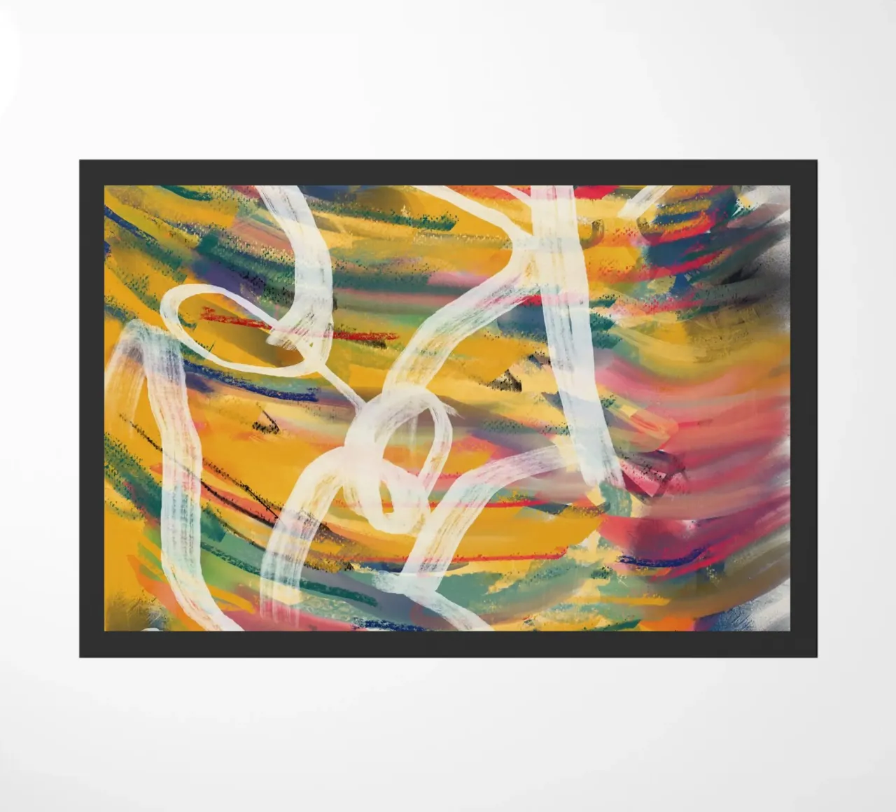 Chaos color large abstract 02 doormat by Little Dean