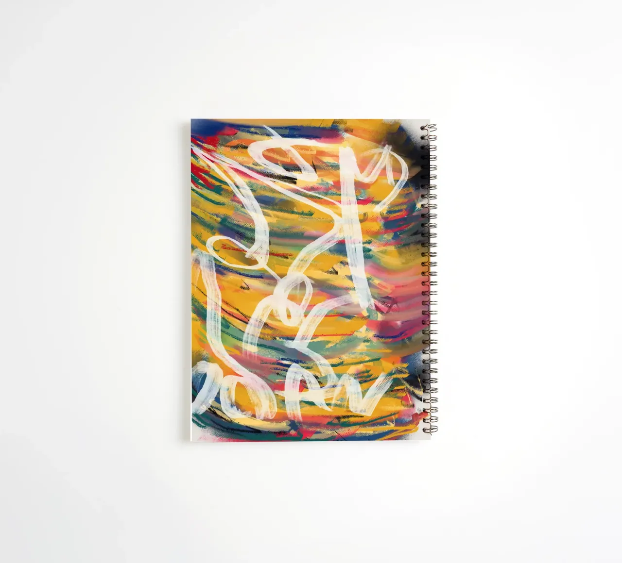 Chaos color large abstract 02 spiral notebook by Little Dean