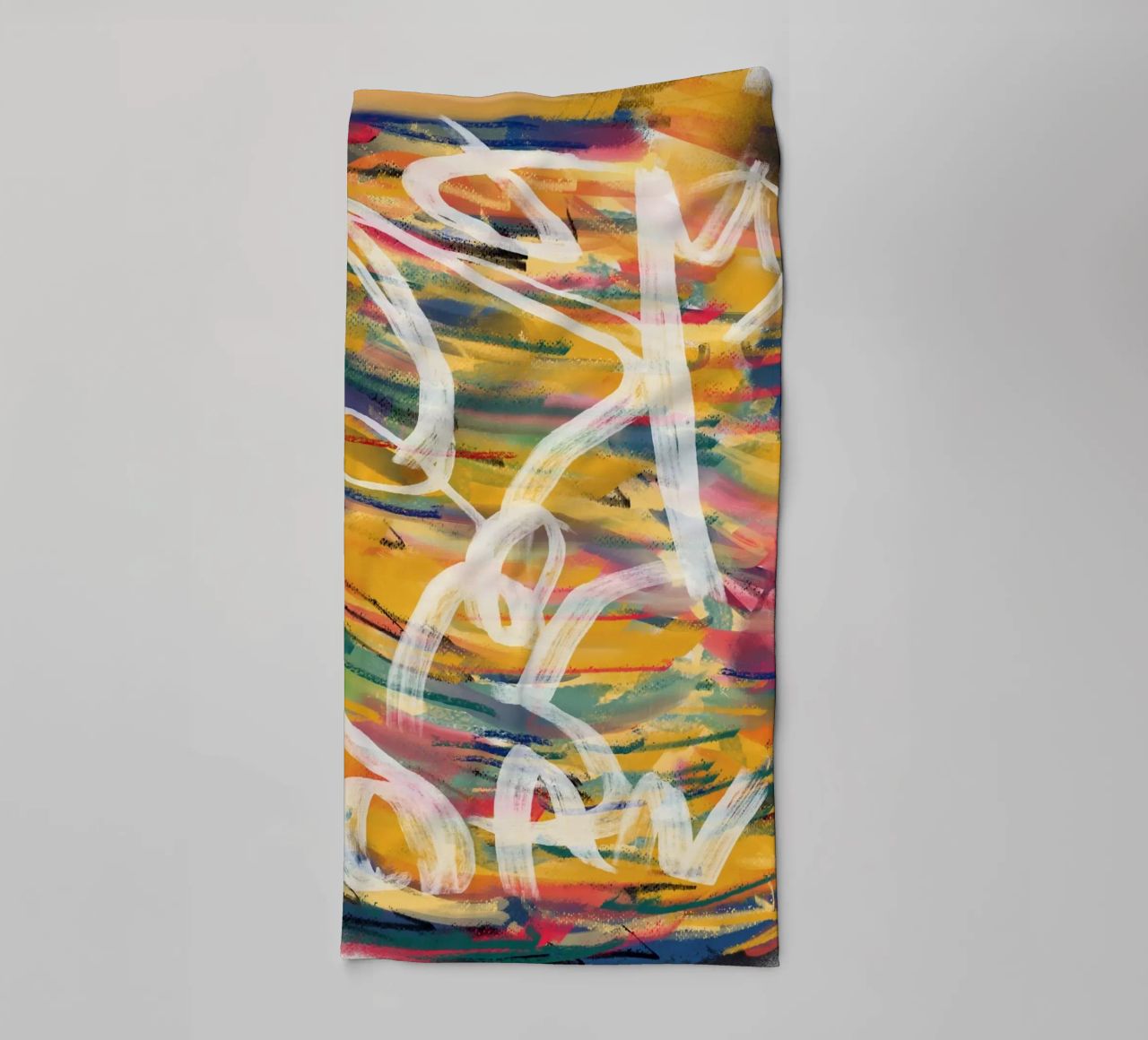 Chaos color large abstract 02 towel by Little Dean