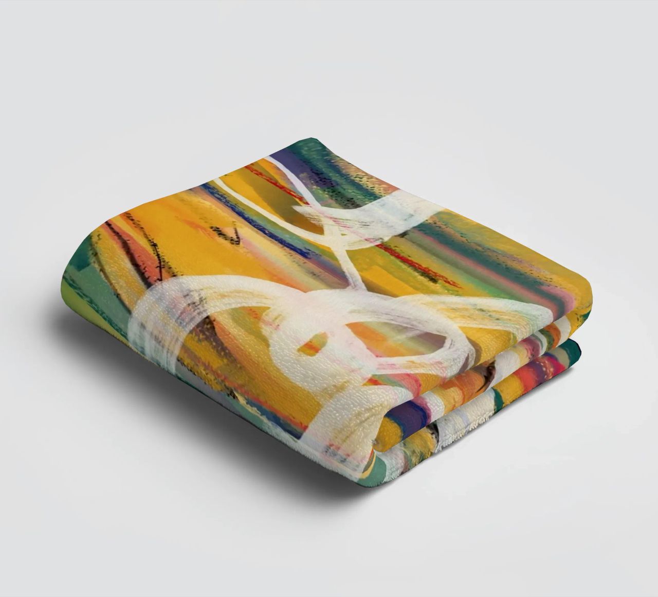 Chaos color large abstract 02 towel by Little Dean
