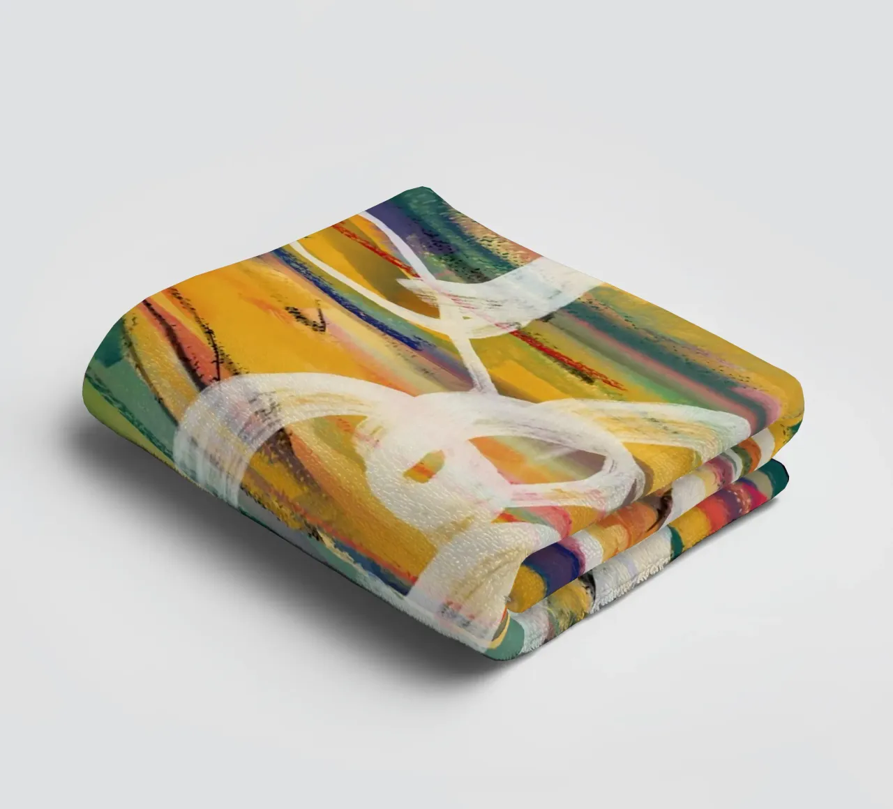 Chaos color grand abstrait 02 serviette de bain de Little Dean