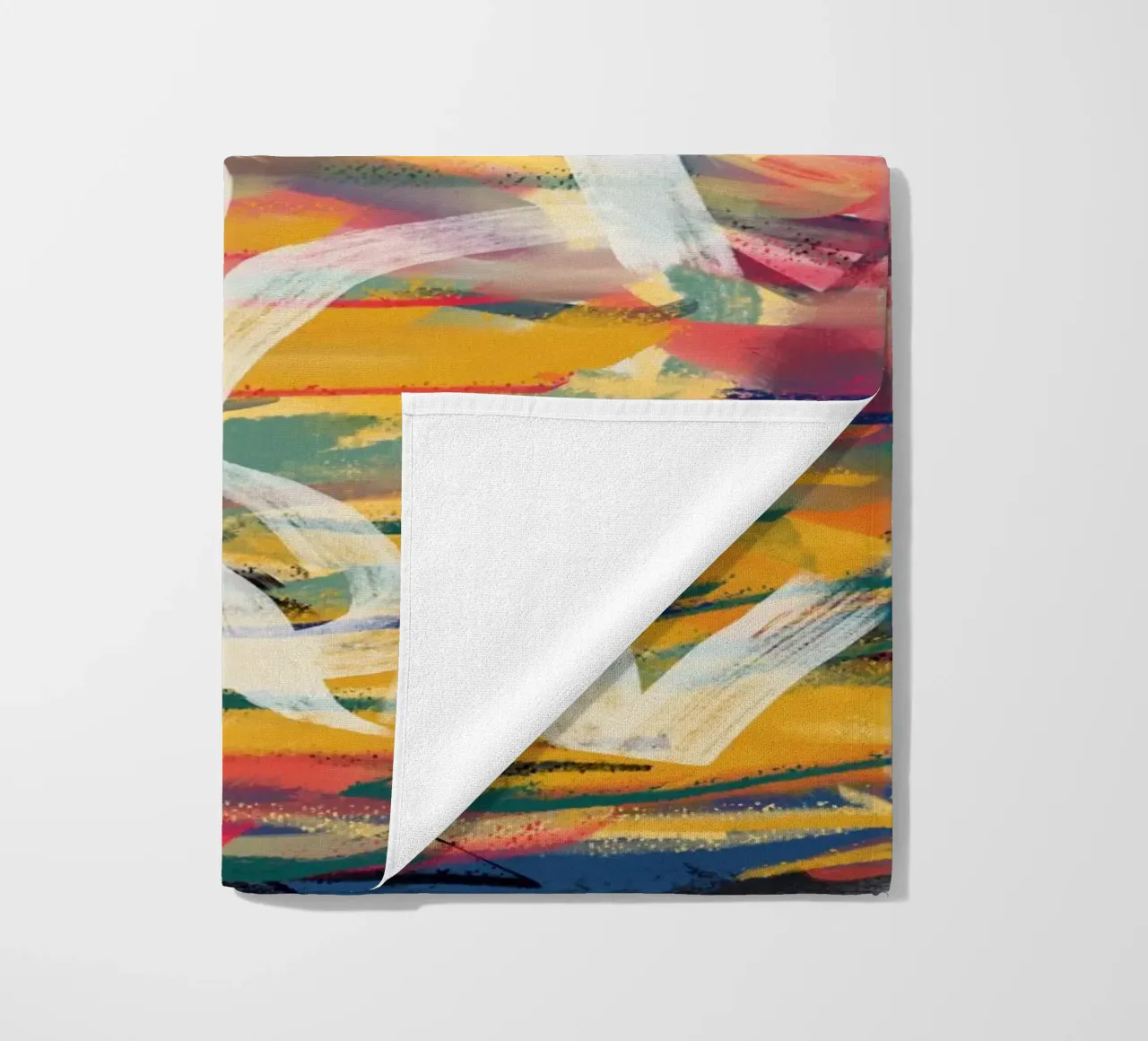 Chaos color large abstract 02 beach towel by Little Dean