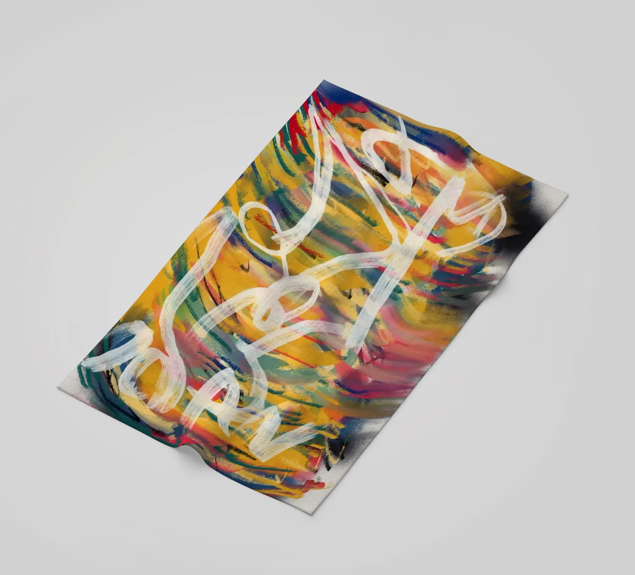 Chaos color large abstract 02 beach towel by Little Dean