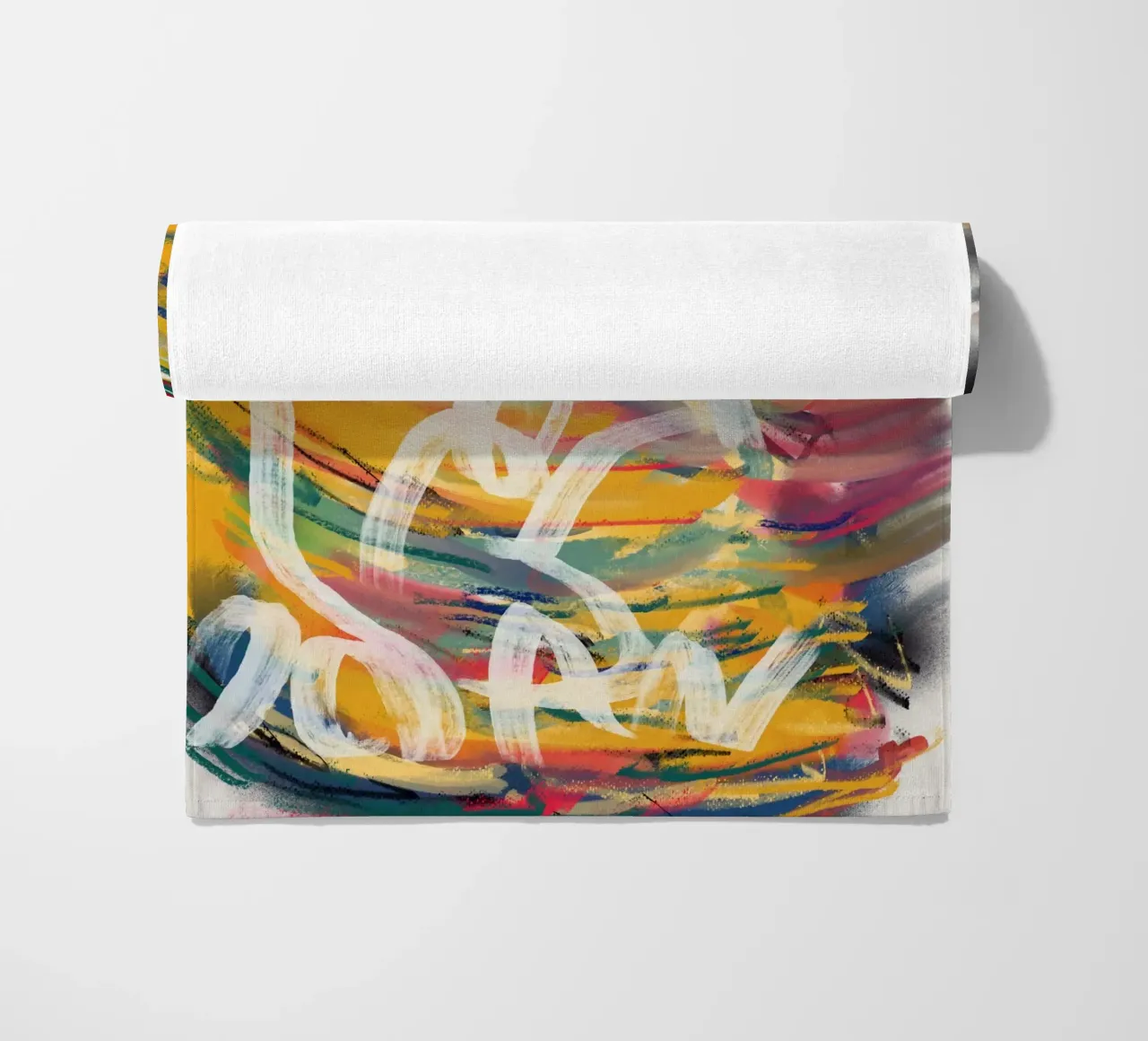 Chaos color large abstract 02 beach towel by Little Dean