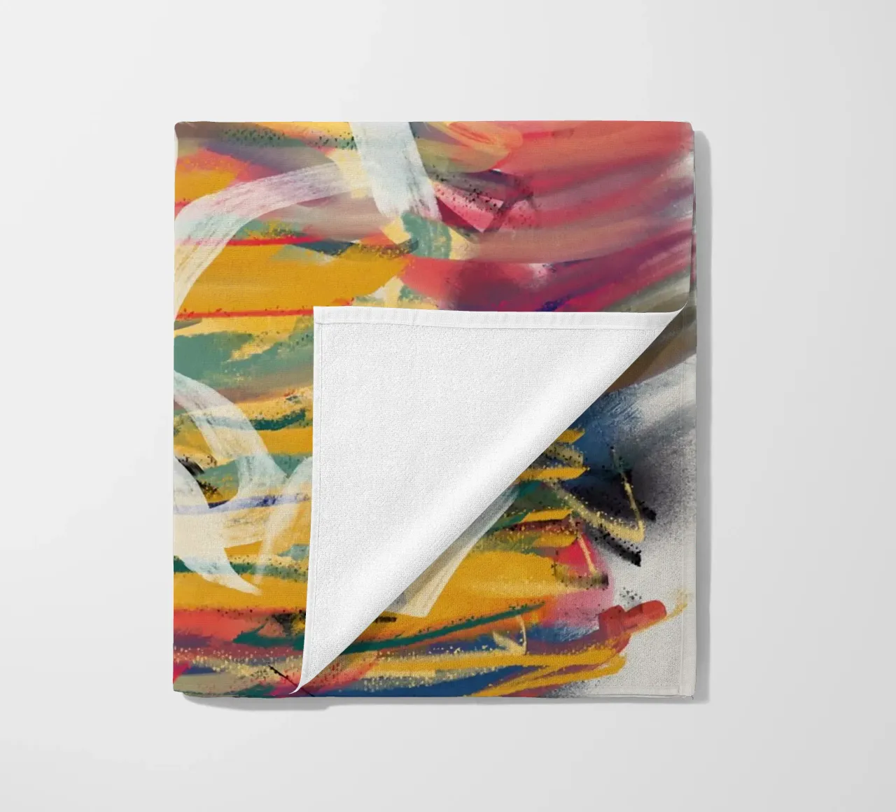 Chaos color large abstract 02 beach towel by Little Dean