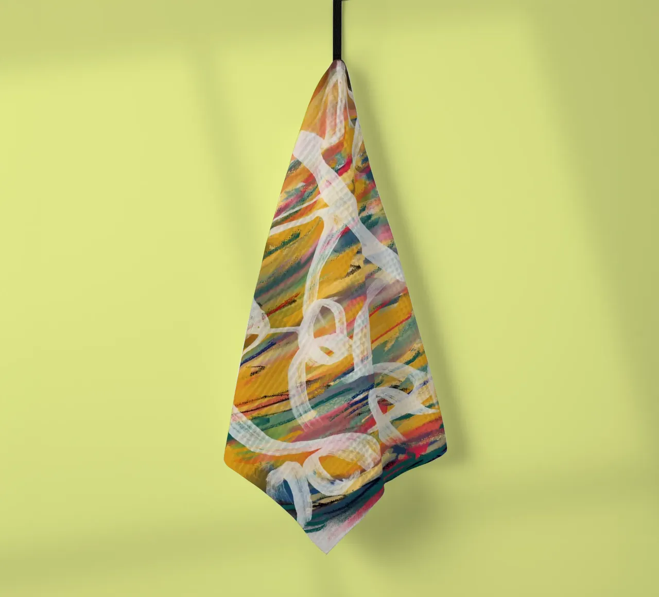 Chaos color large abstract 02 tea towel by Little Dean