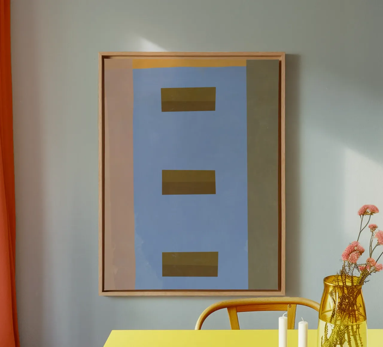 Architectonisch abstract canvas met Baklijst van Little Dean