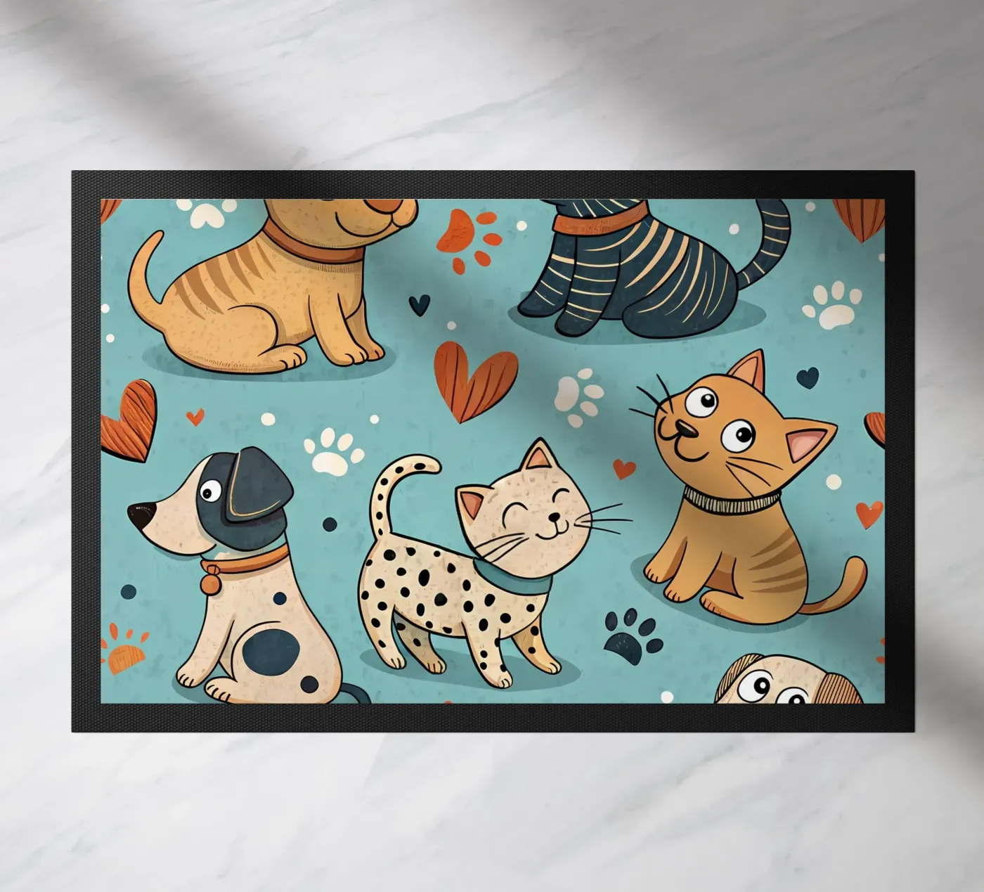 Dog Doodle Pattern doormat by Happy Littles