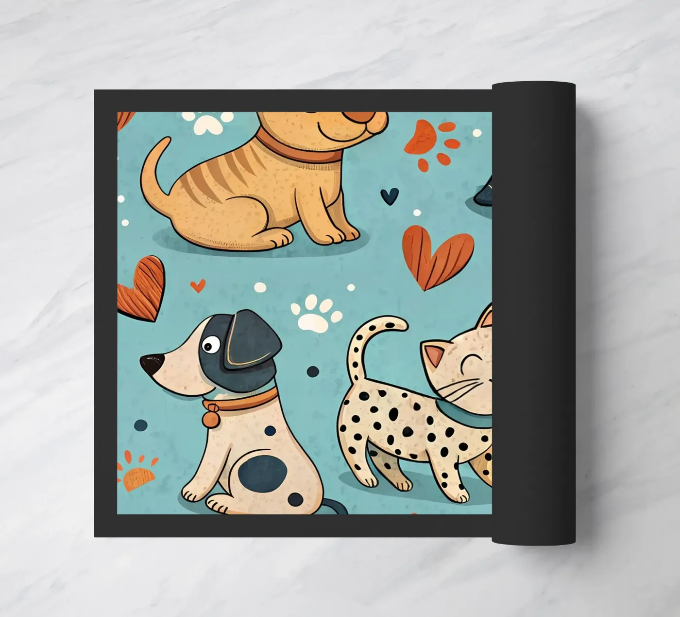 Dog Doodle Pattern doormat by Happy Littles