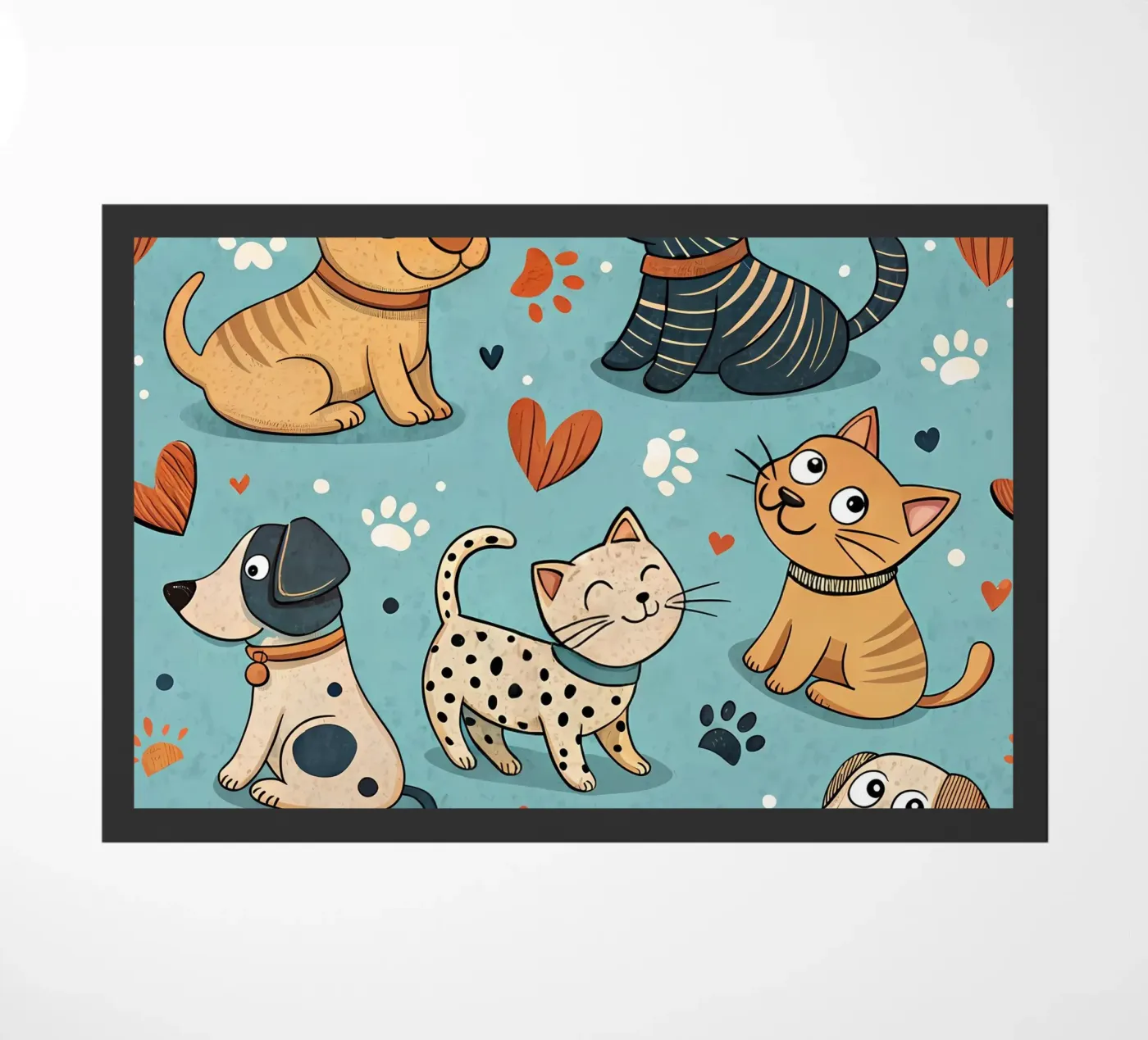 Dog Doodle Pattern doormat by Happy Littles