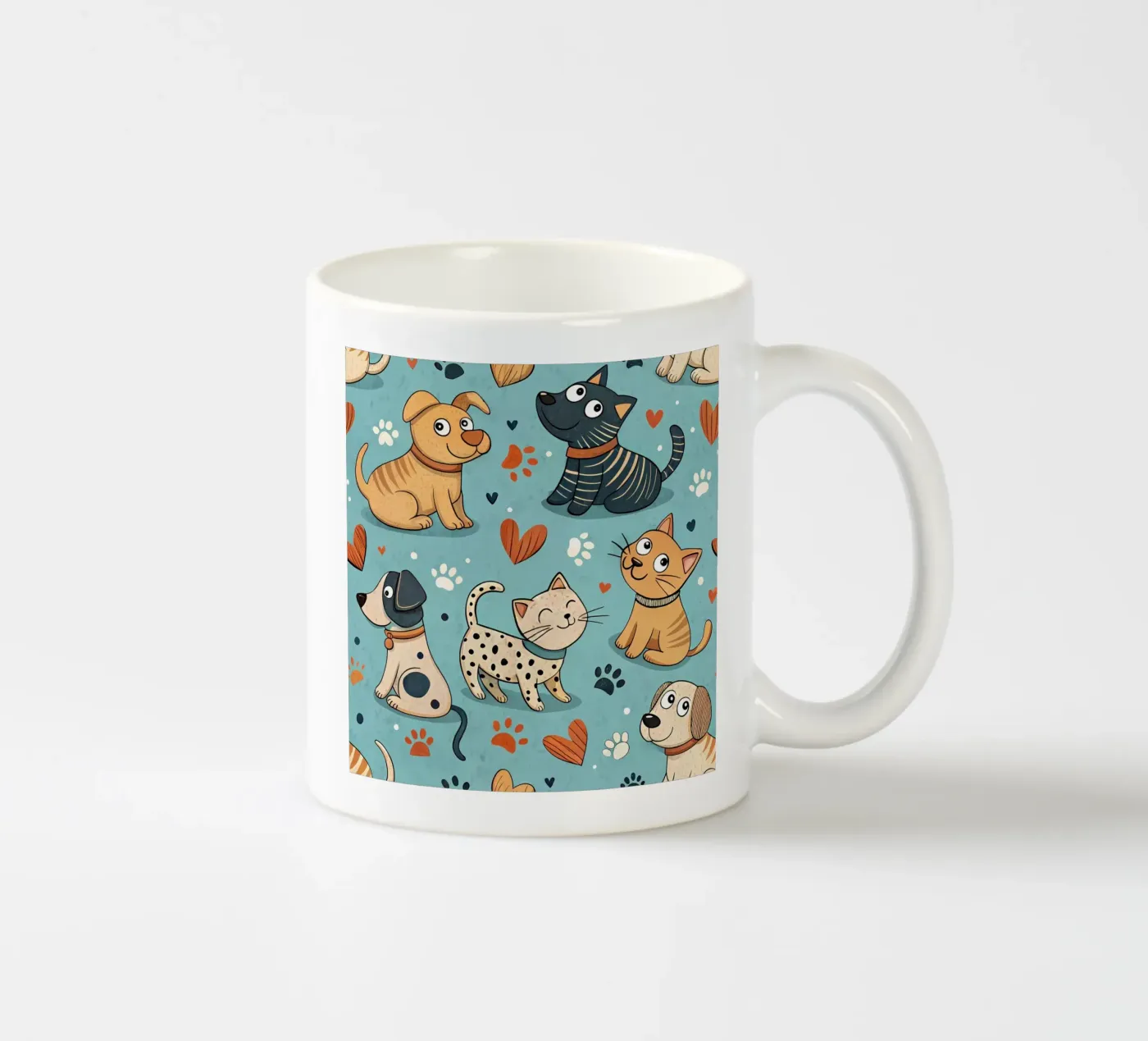 Dog Doodle Pattern ceramic mug by Happy Littles
