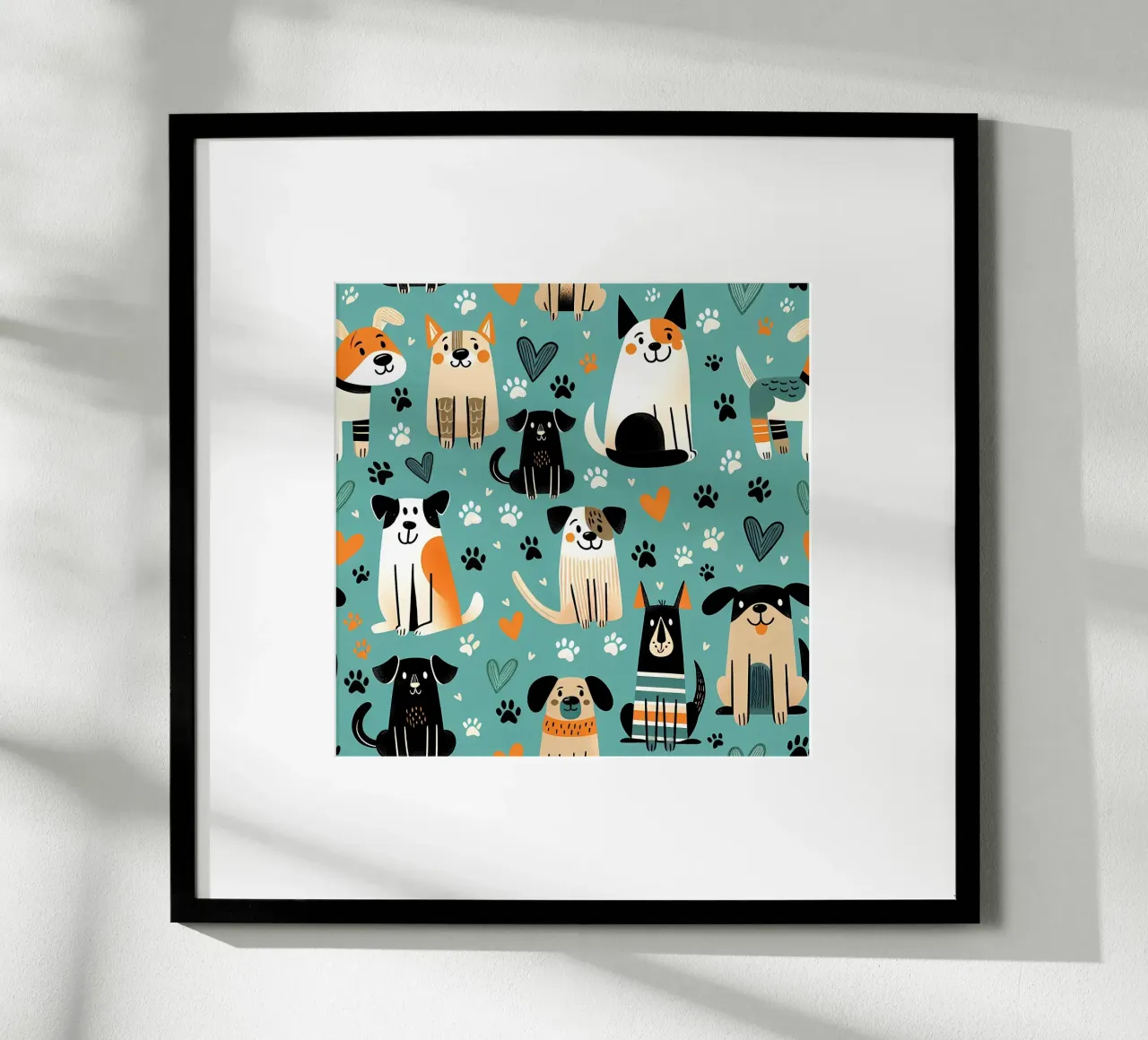 Modello di scarabocchio per cani poster da Happy Littles