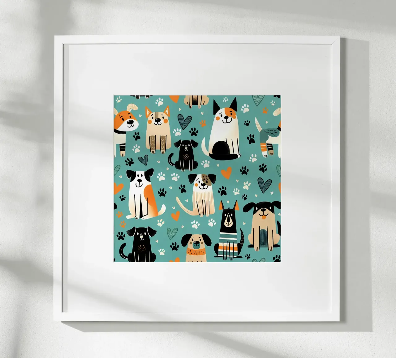 Modello di scarabocchio per cani poster da Happy Littles