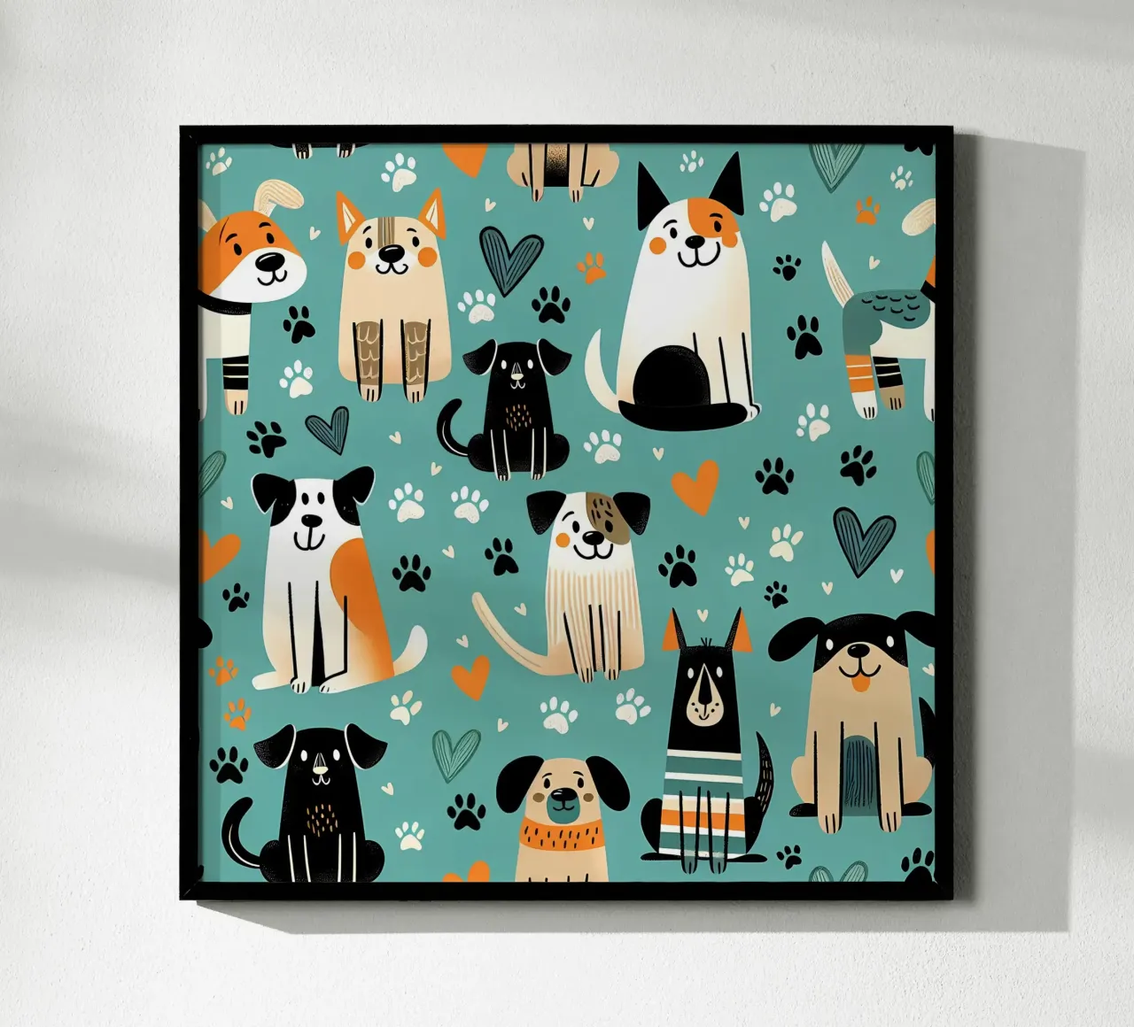 Modello di scarabocchio per cani poster da Happy Littles
