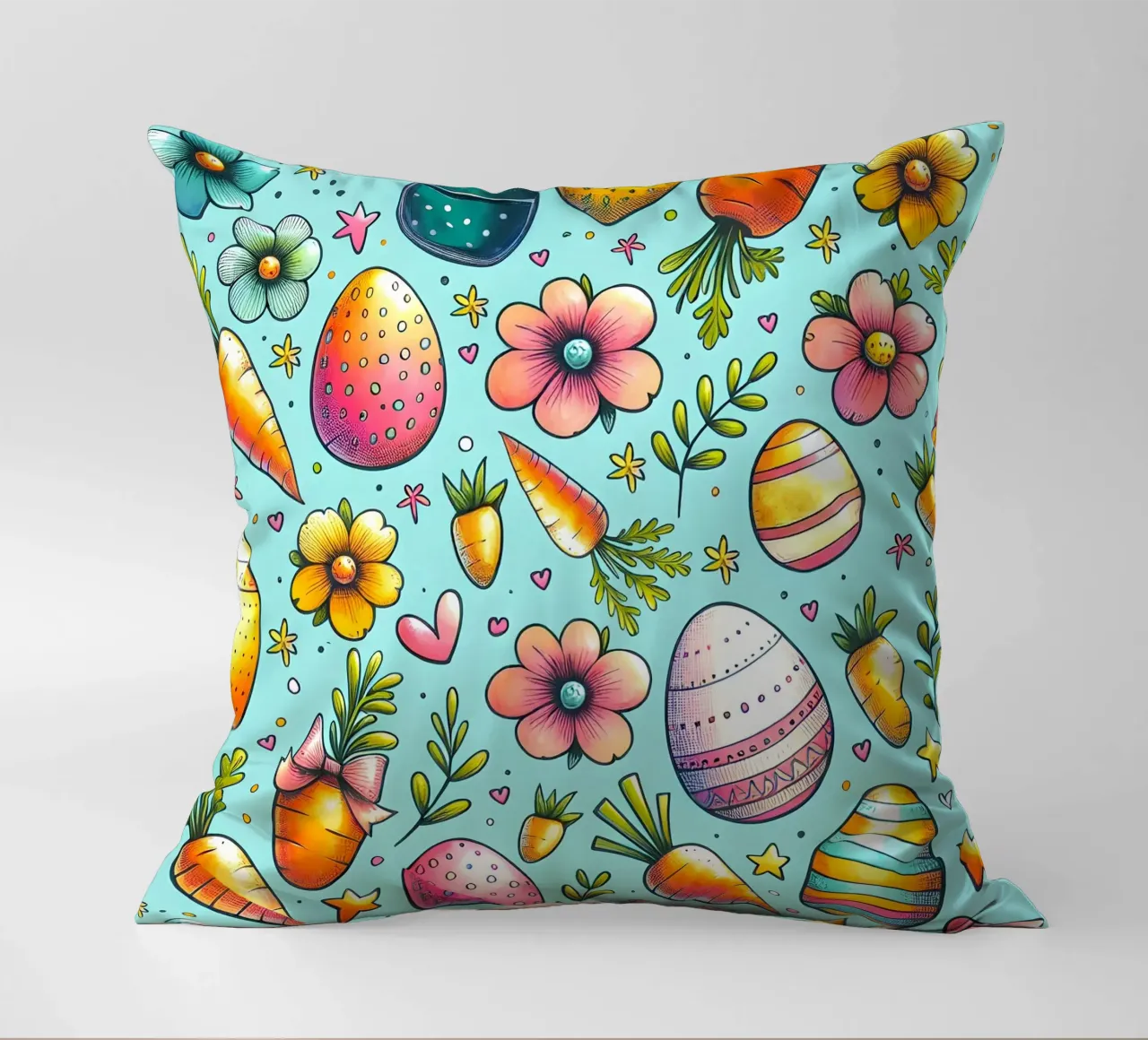 Scarabocchi di uova di Pasqua cuscino da Happy Littles