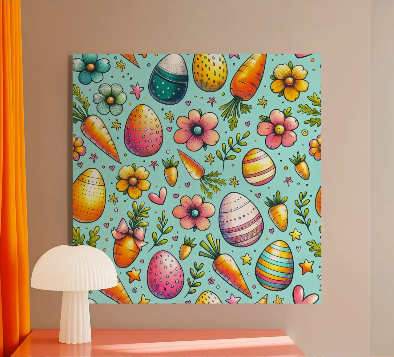 Easter Egg Doodles acryl van Happy Littles