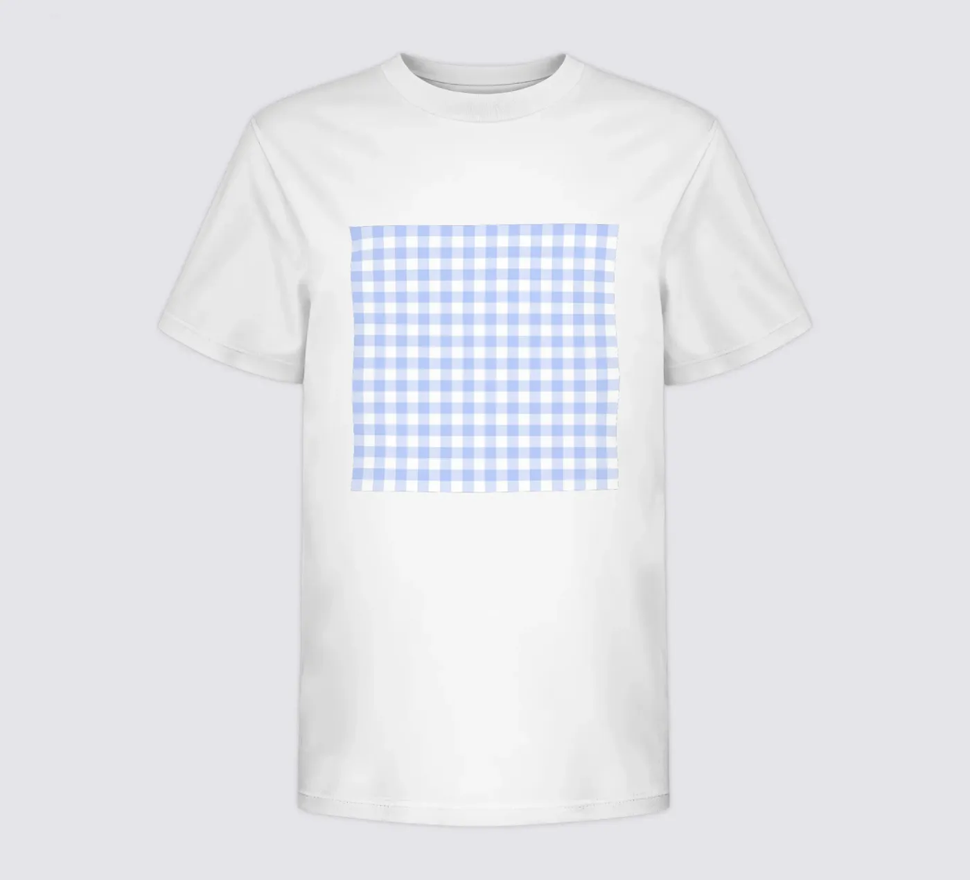 Gingham blu pastello t-shirt bambini da Happy Littles