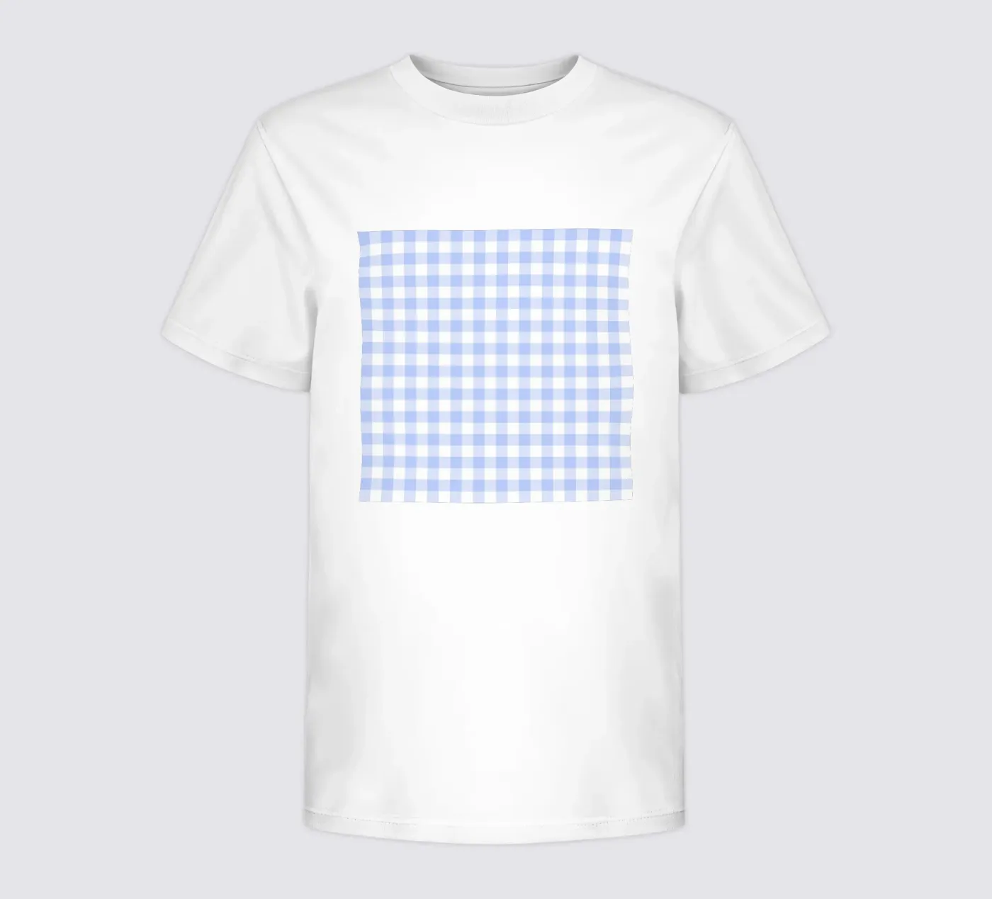 Gingham blu pastello t-shirt bambini da Happy Littles