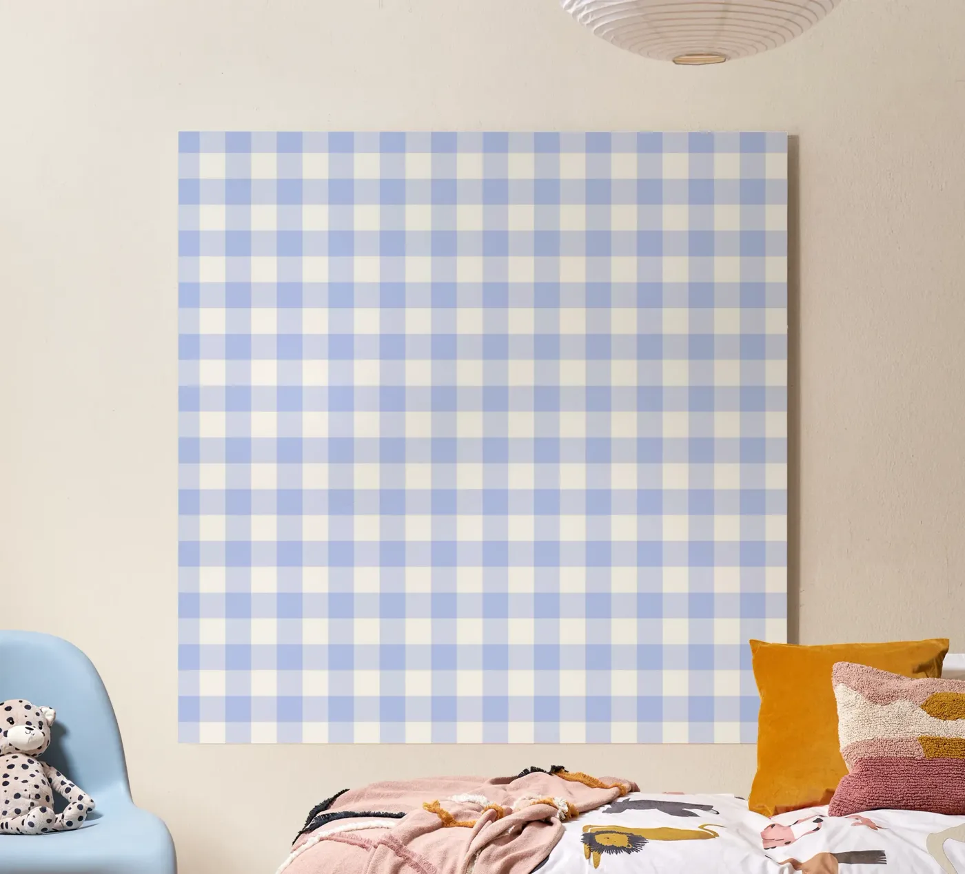 Gingham blu pastello plexiglass da Happy Littles