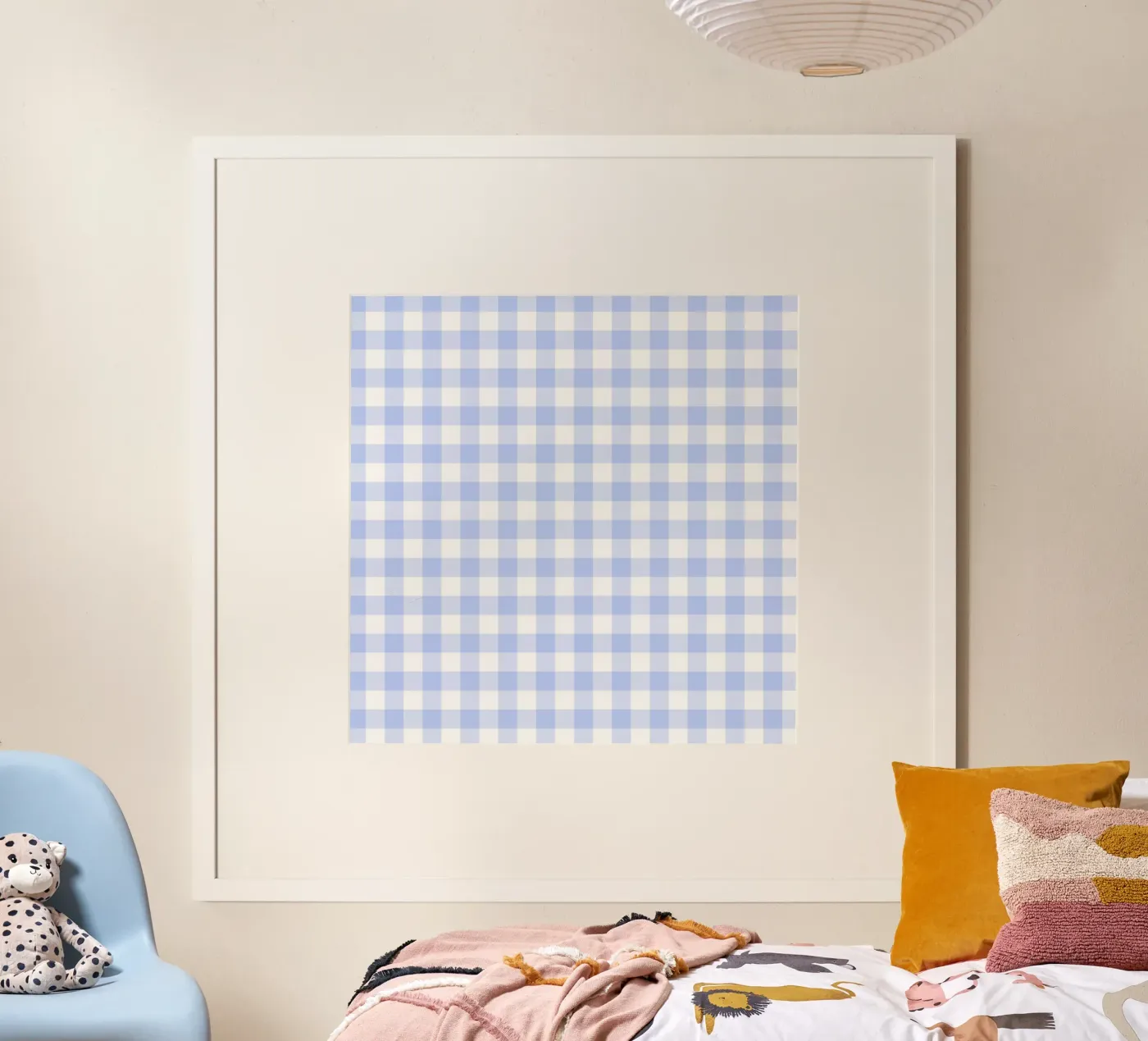 Gingham blu pastello poster da Happy Littles