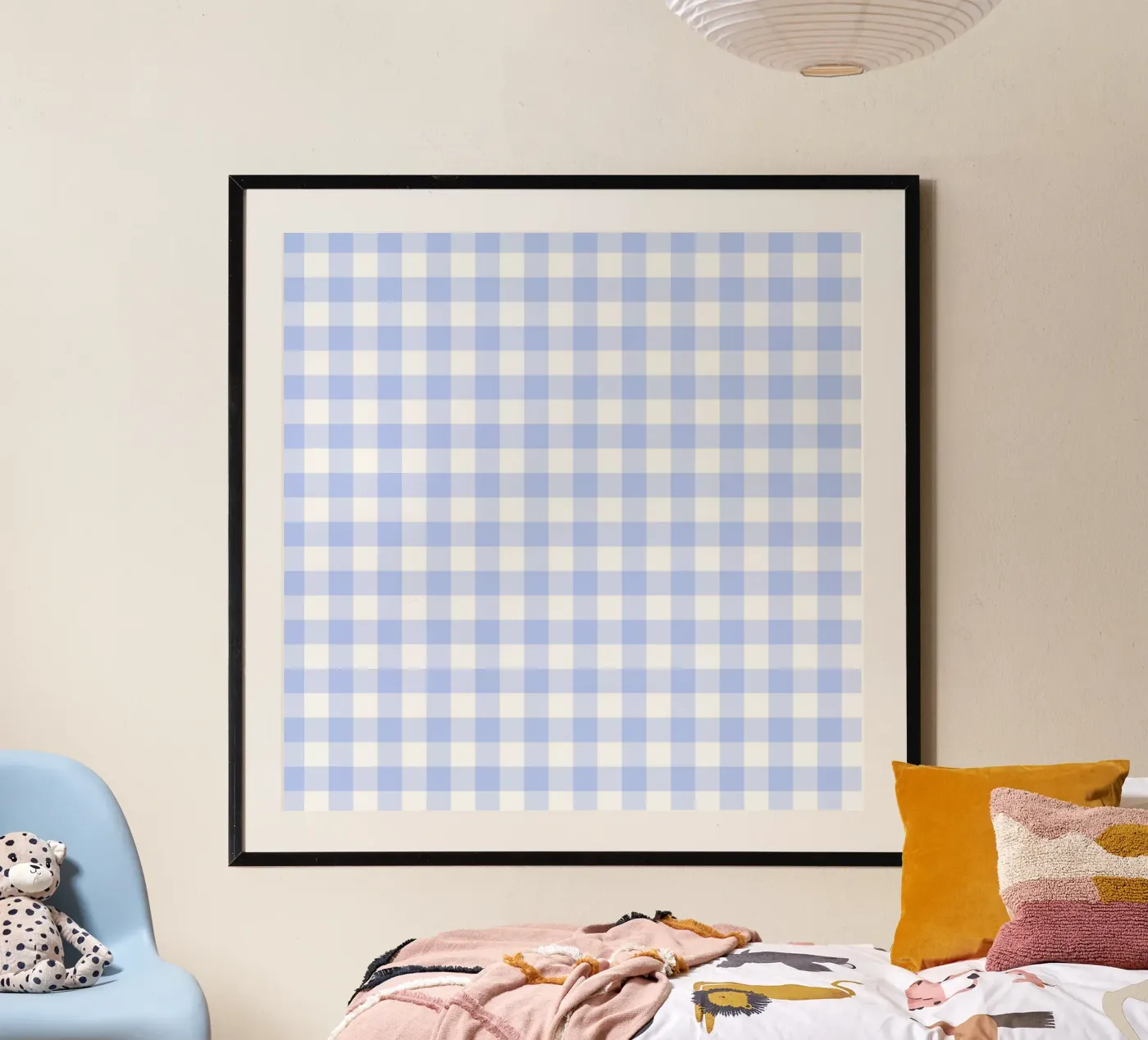 Gingham blu pastello poster da Happy Littles