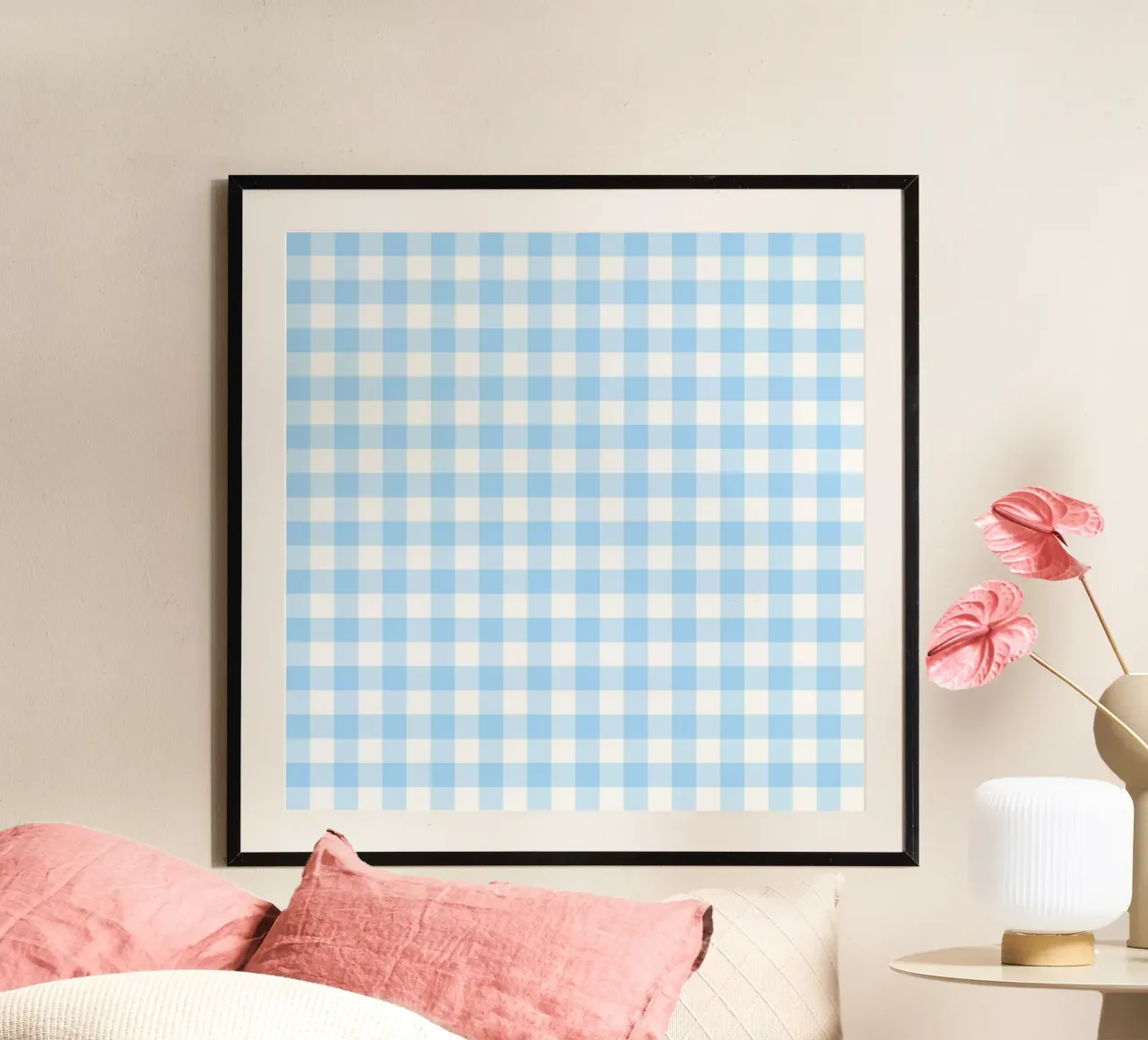 Gingham blu pastello poster da Happy Littles