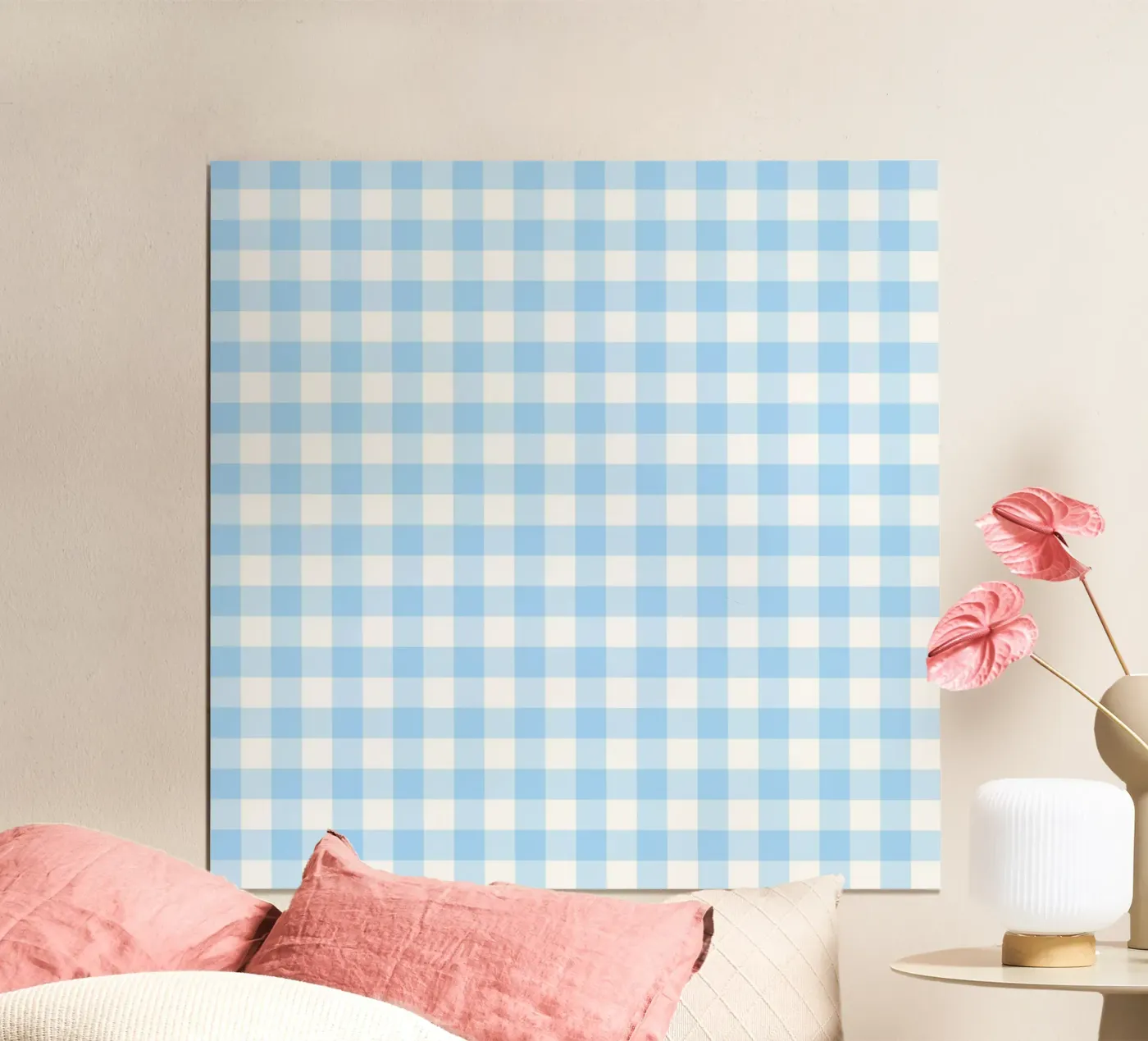 Vichy bleu pastel poster de Happy Littles