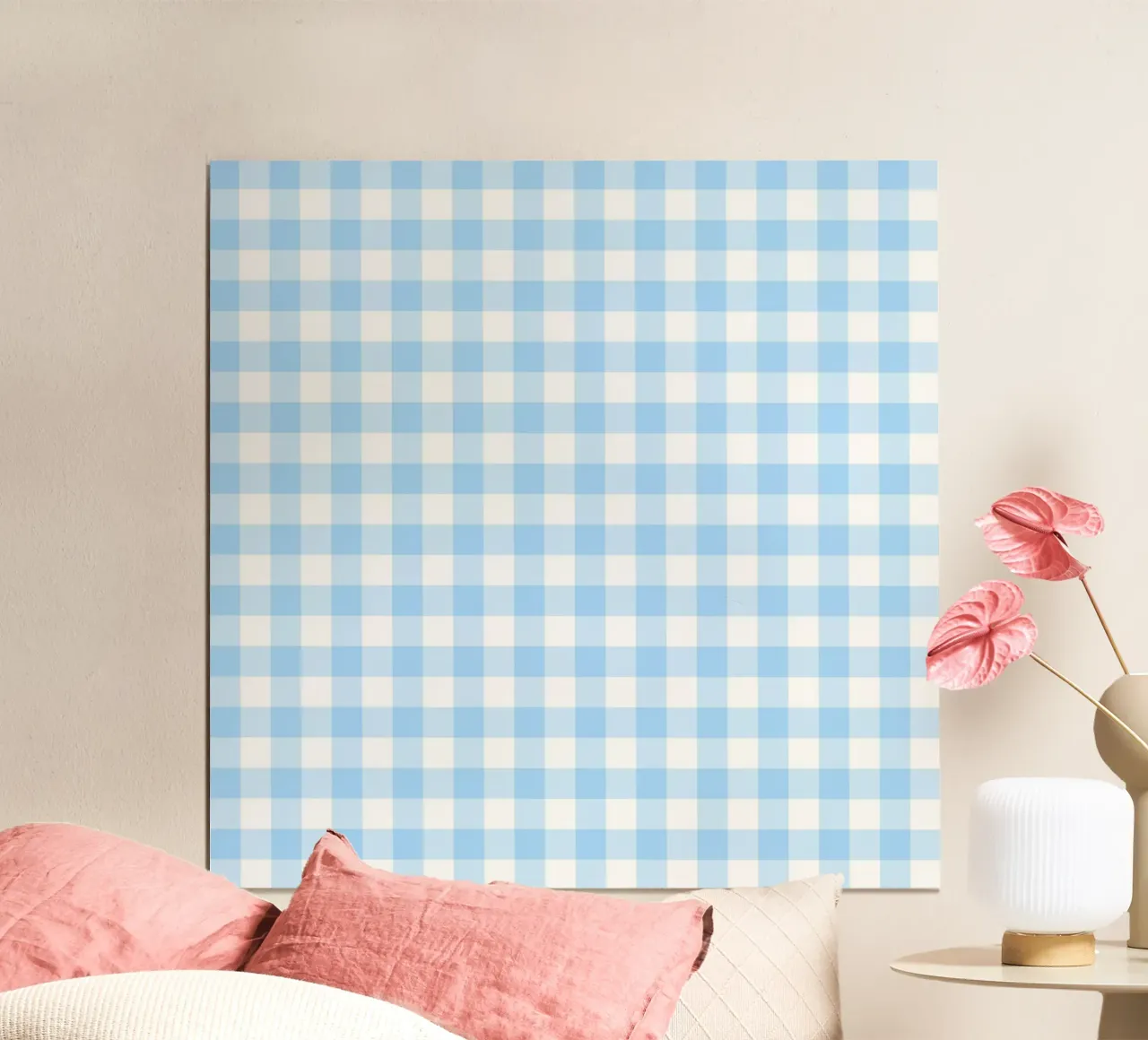 Gingham blu pastello poster da Happy Littles