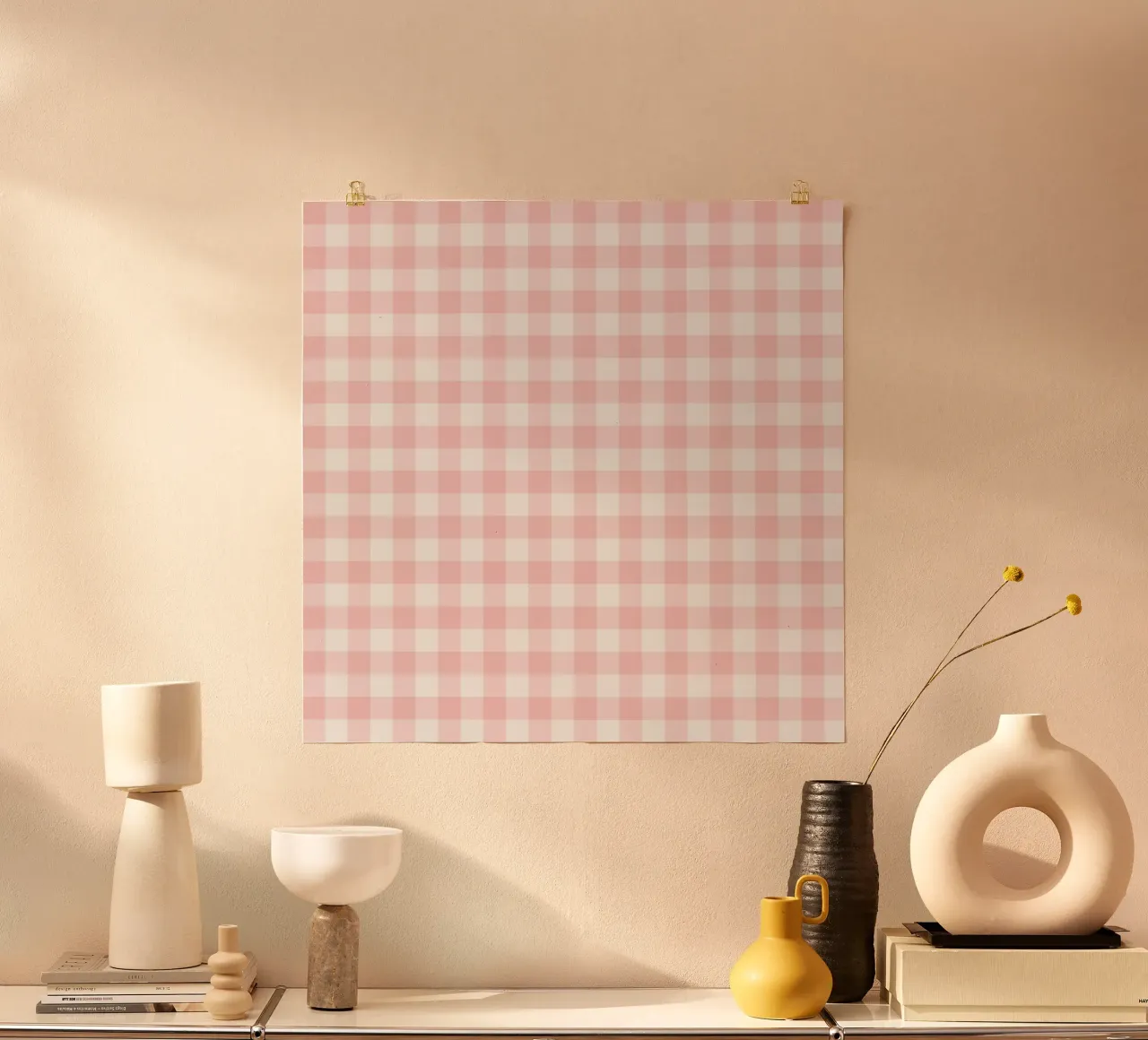 Gingham rosa pastello poster da Happy Littles