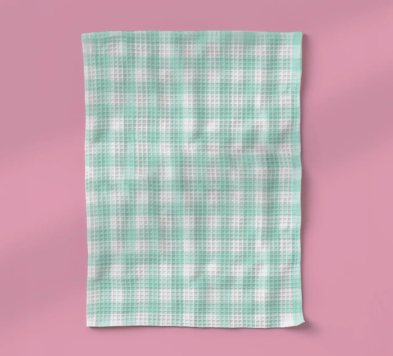 Pastel Green Gingham tea towel by Happy Littles
