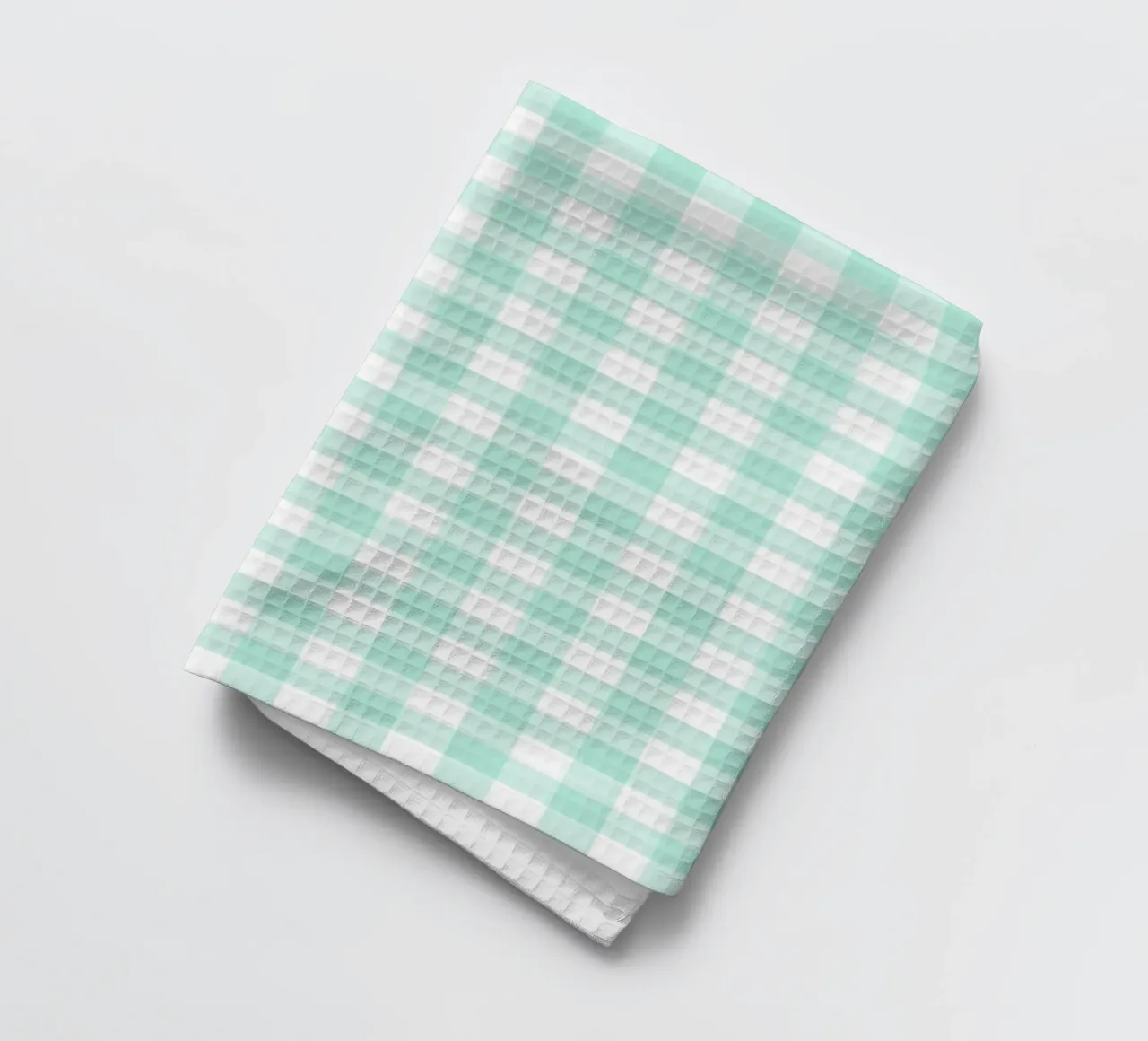 Pastel Green Gingham tea towel by Happy Littles