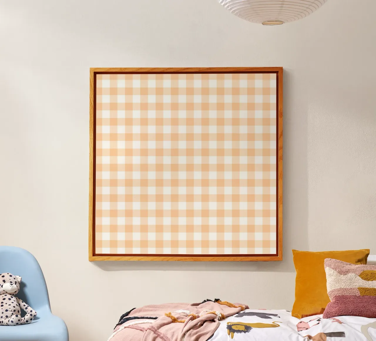 Gingham pesca pastello plexiglass da Happy Littles