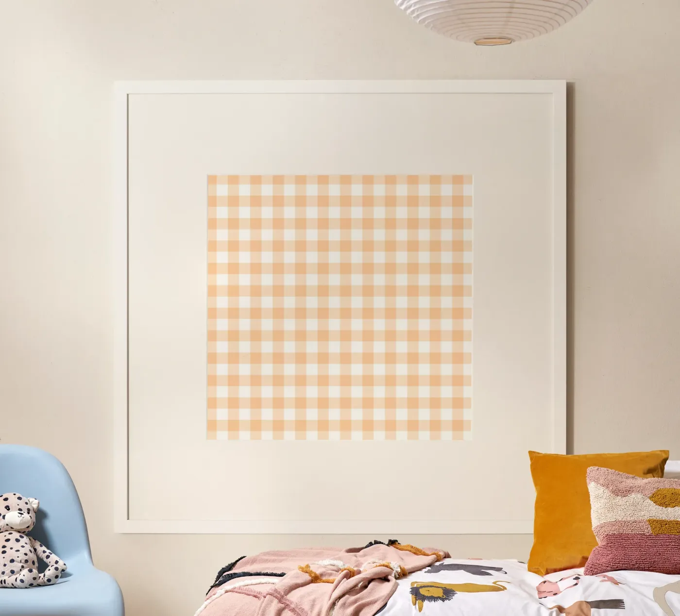 Gingham pesca pastello poster da Happy Littles