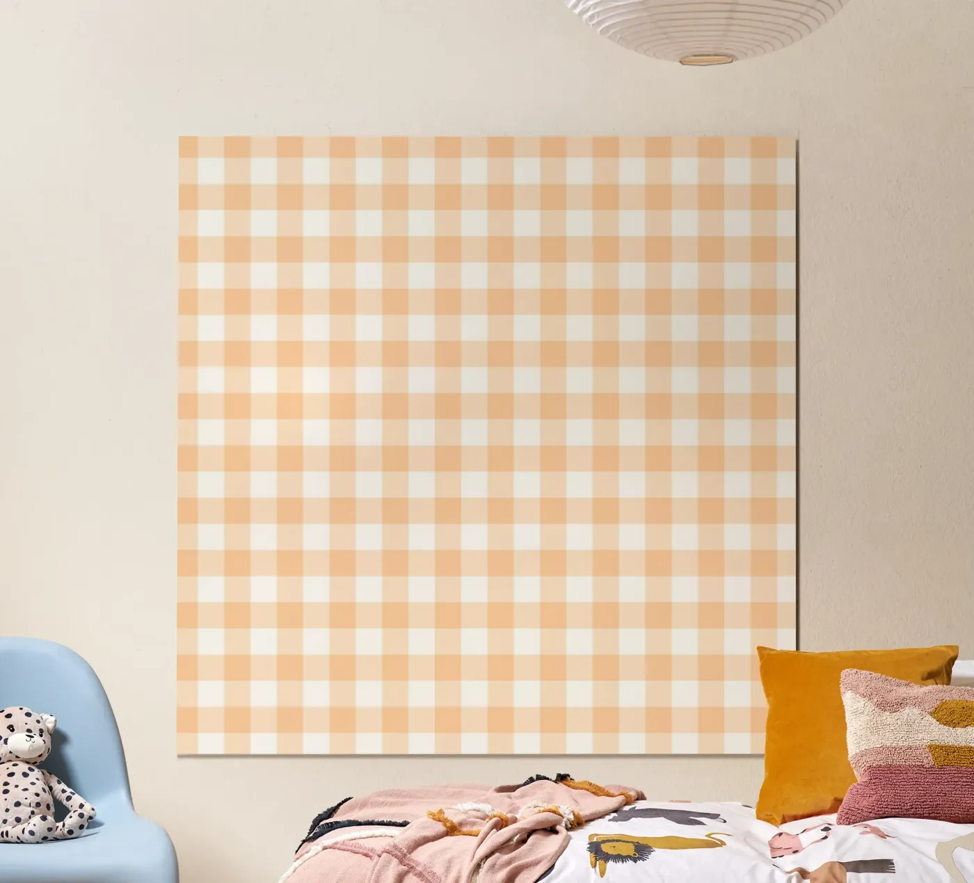 Gingham pesca pastello poster da Happy Littles