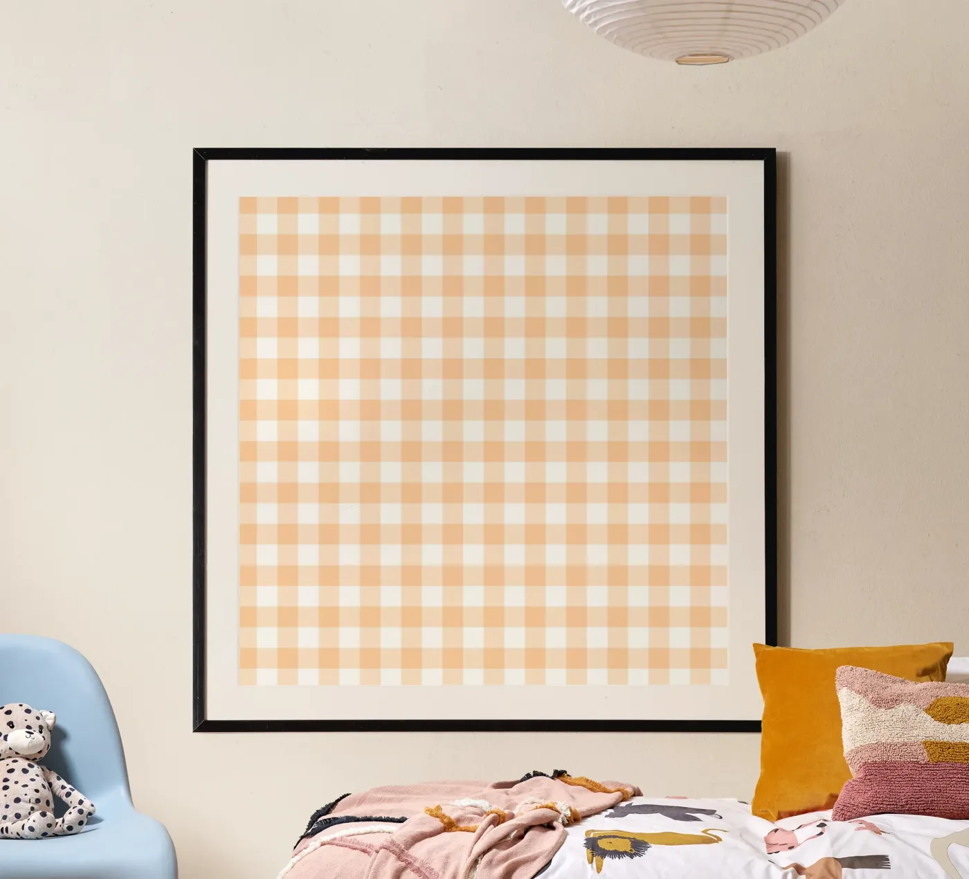Gingham pesca pastello poster da Happy Littles