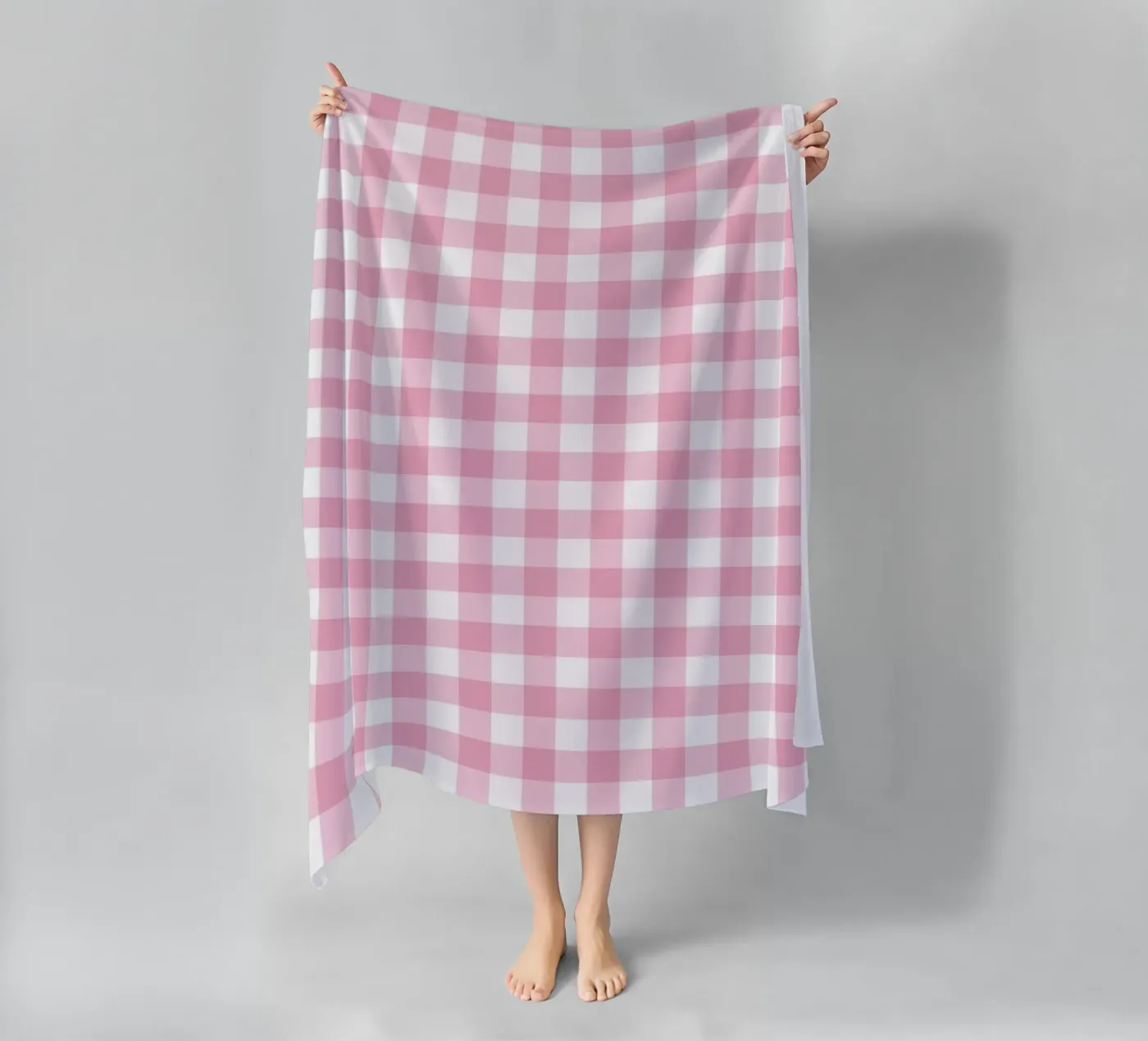 Gingham rosa pastello telo mare da Happy Littles