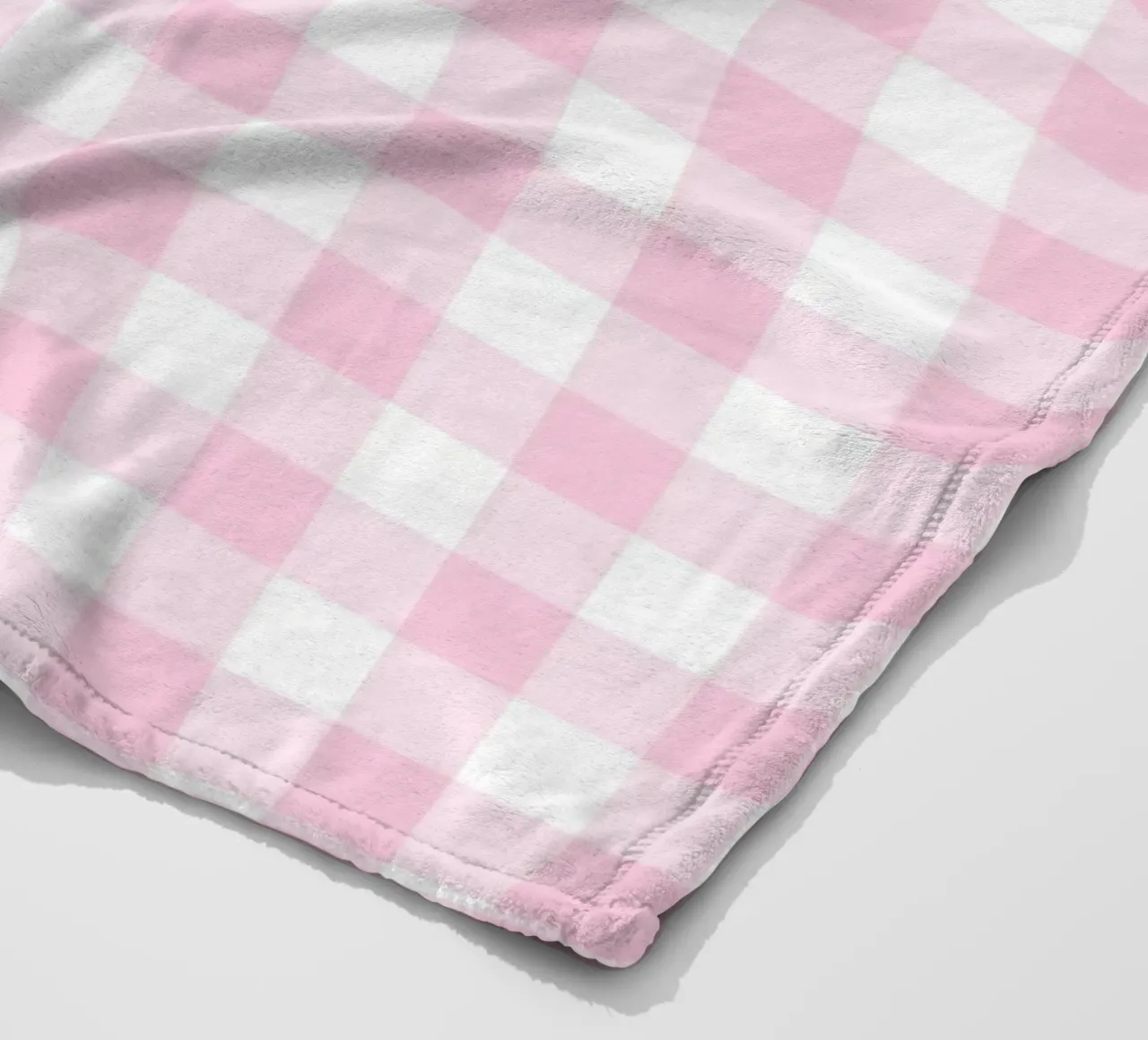 Pastel Pink Gingham fleece blanket by Happy Littles