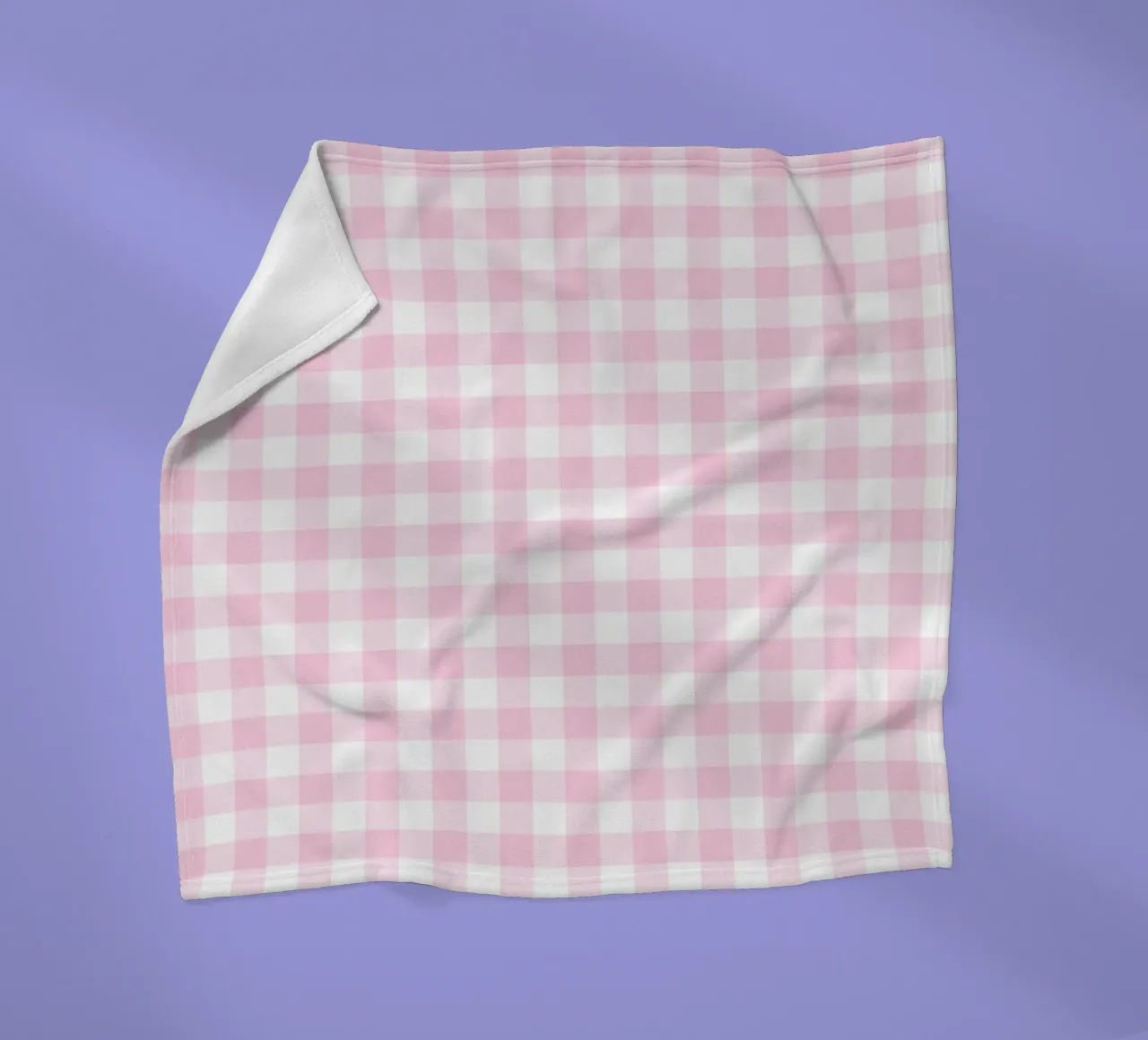 Pastel Pink Gingham fleece blanket by Happy Littles