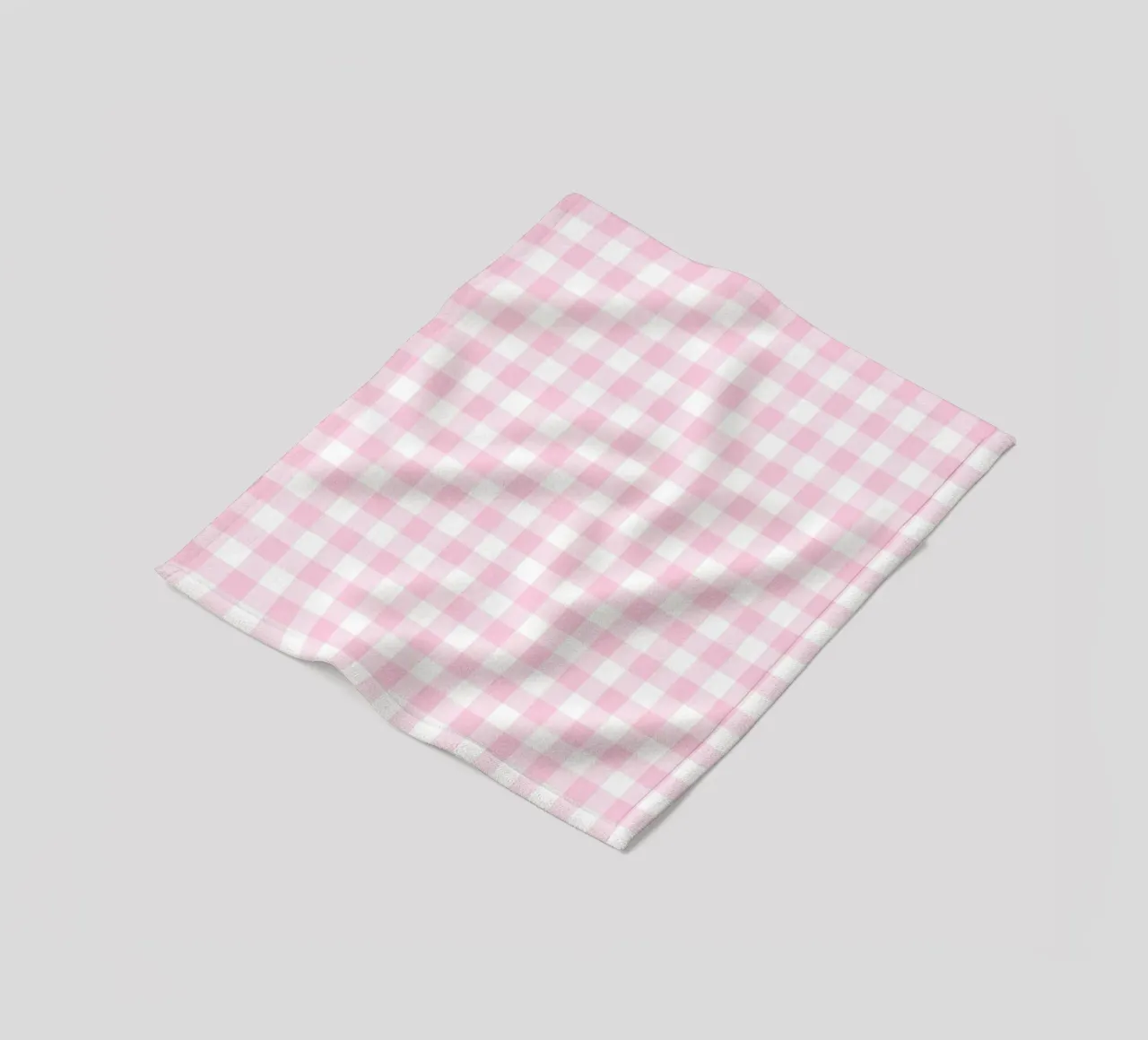 Pastel Pink Gingham fleece blanket by Happy Littles