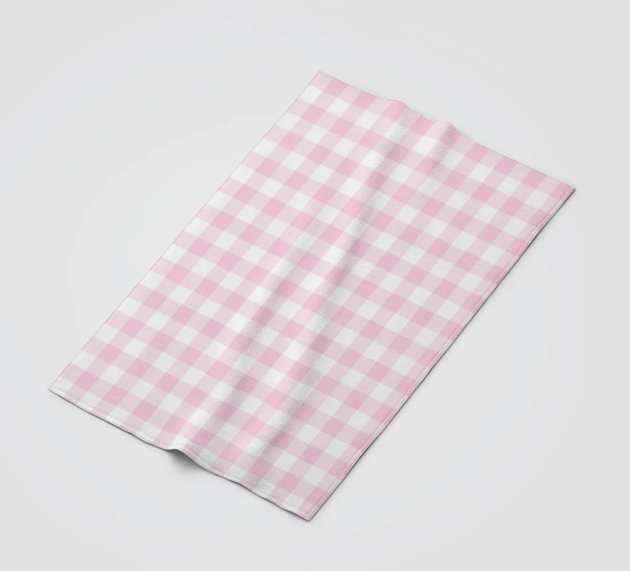 Pastel Pink Gingham fleece blanket by Happy Littles