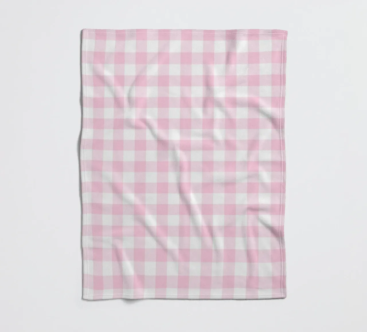 Pastel Pink Gingham fleece blanket by Happy Littles