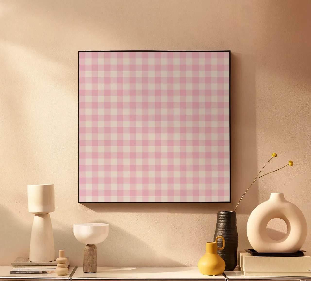 Gingham rosa pastello plexiglass da Happy Littles
